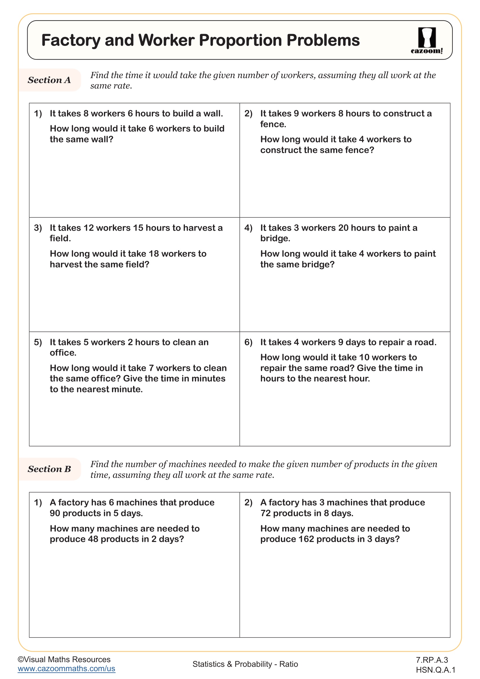 Preview of Factory and Worker Proportion Problems