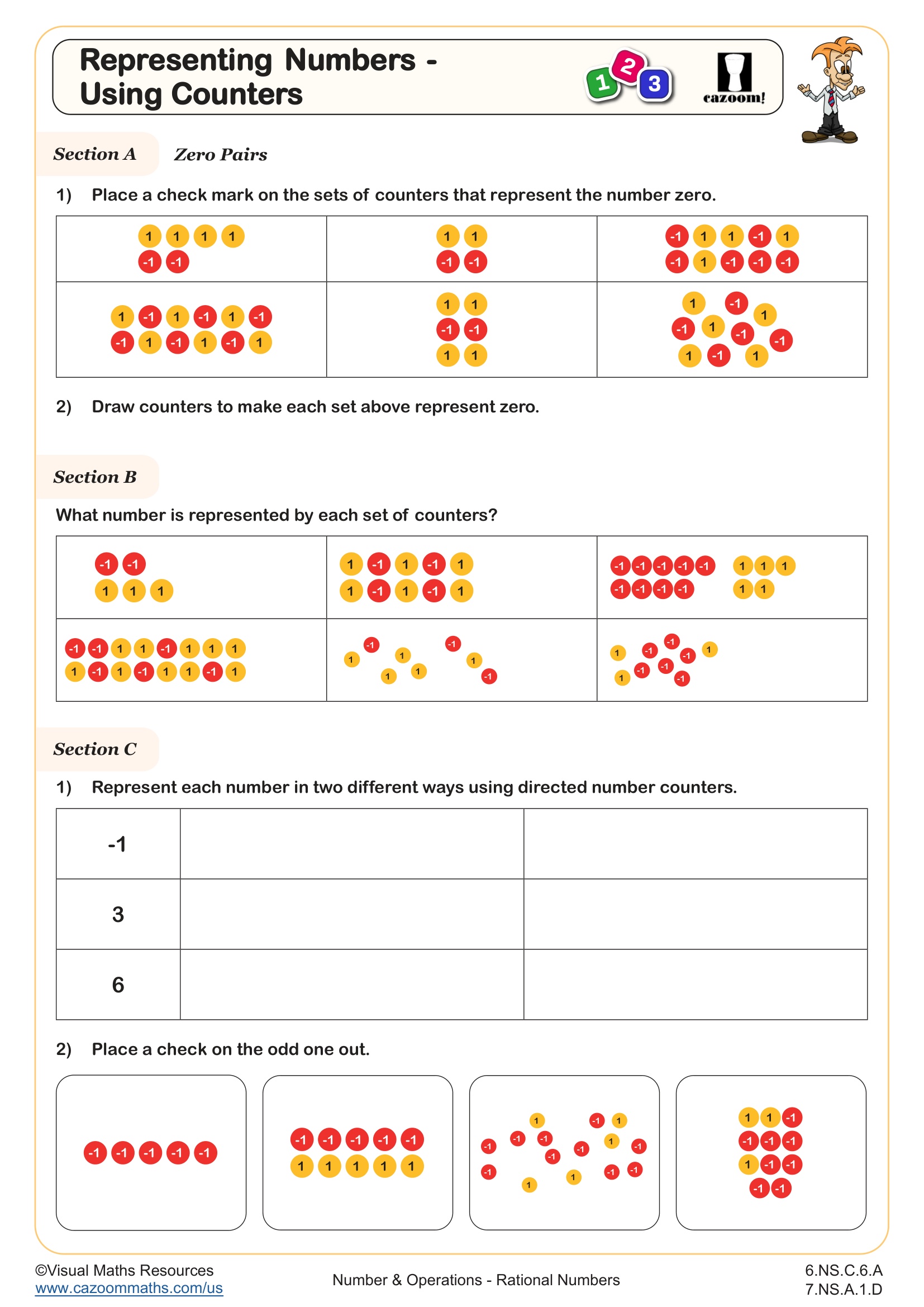 Preview of Representing Numbers - Using Counters