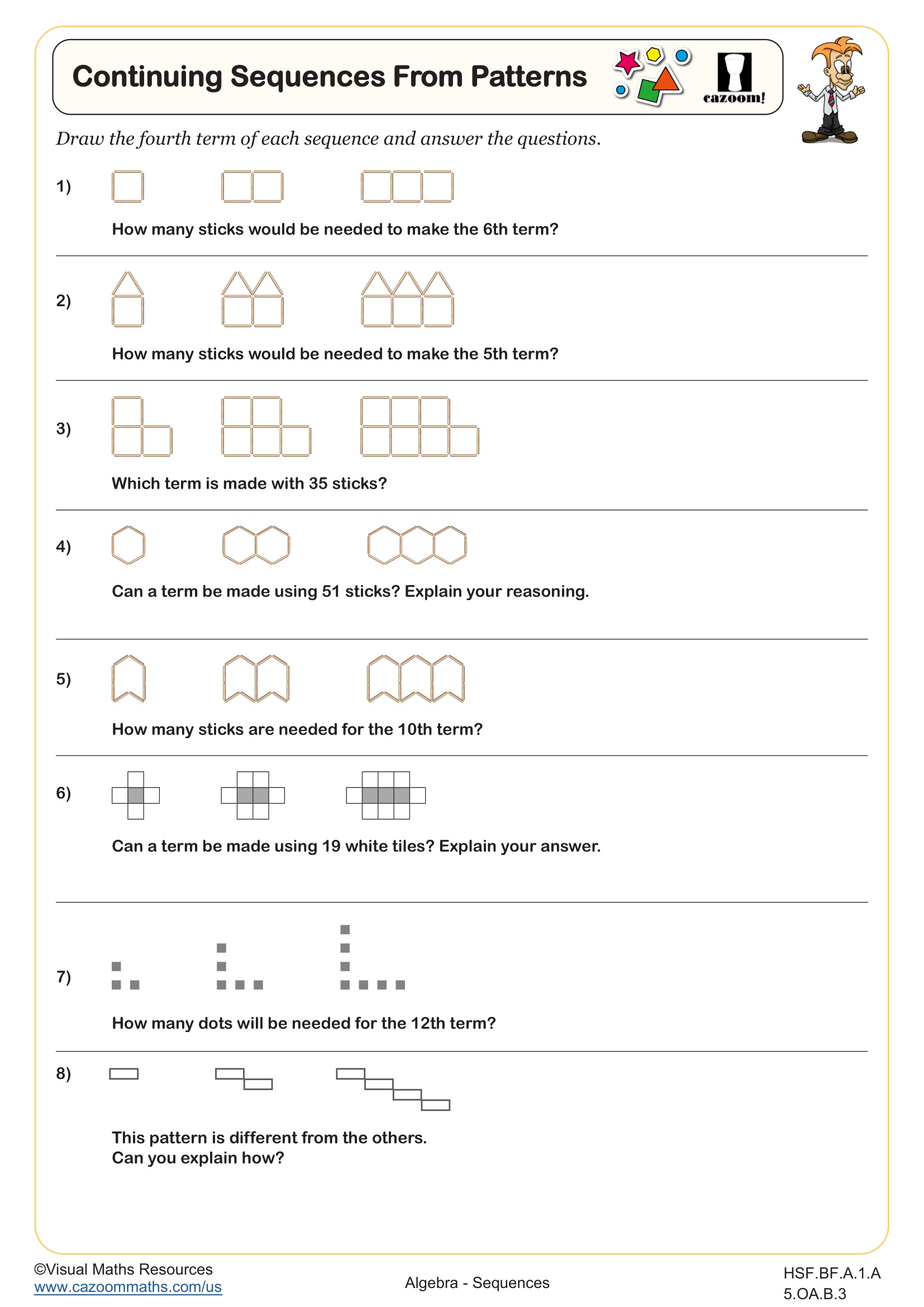 Preview of Continuing Sequecnes from Patterns