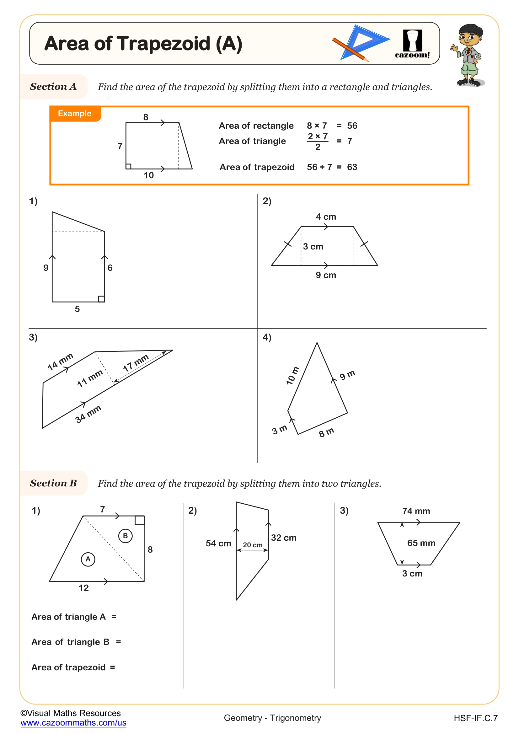 Preview of Area of Trapezoid (A)