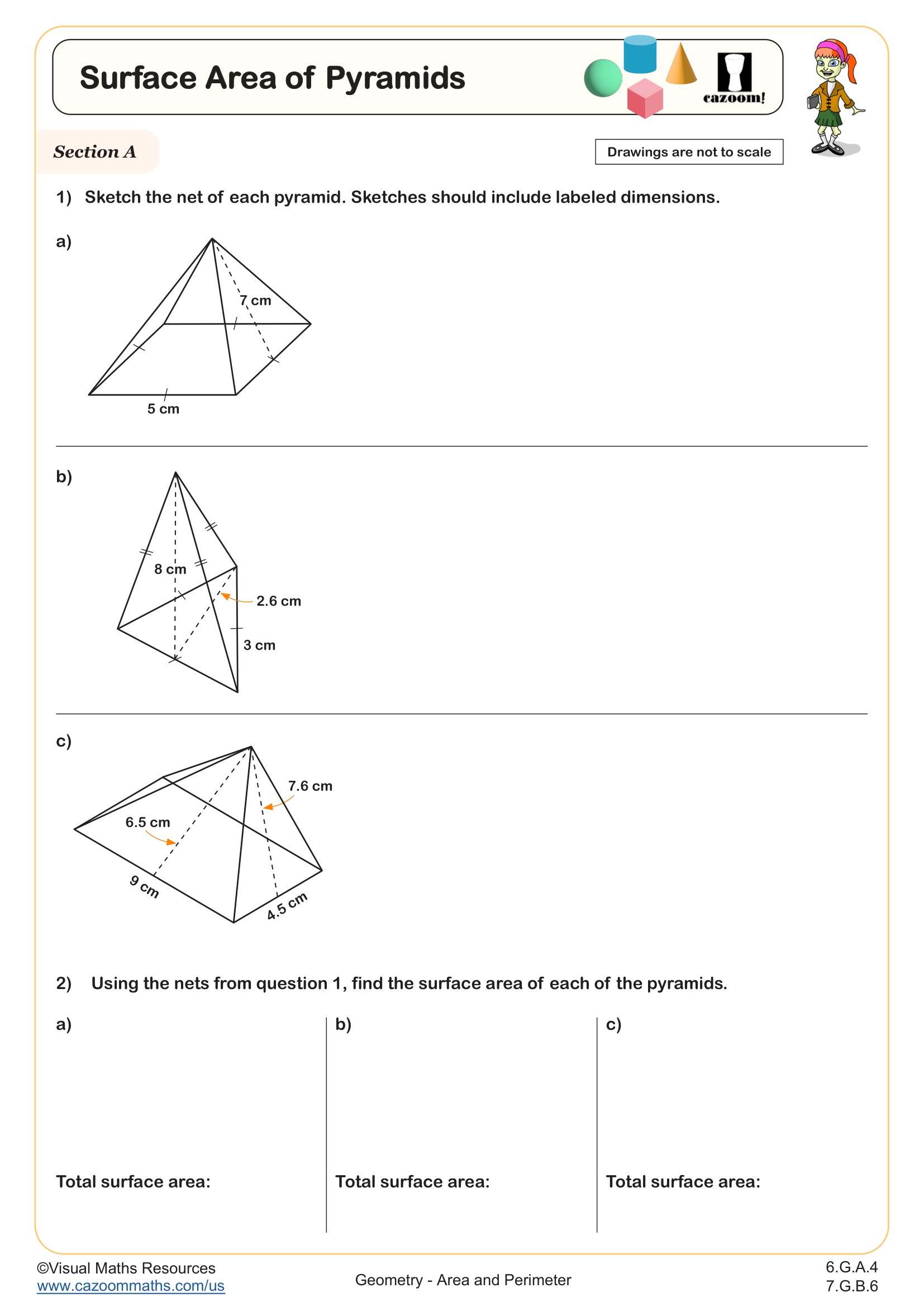 Preview of Surface Area of Pyramids