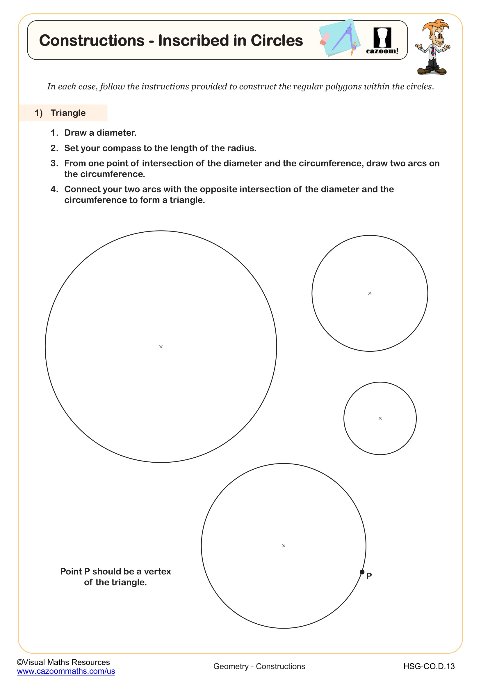 Preview of Constructions - Inscribed in Circles