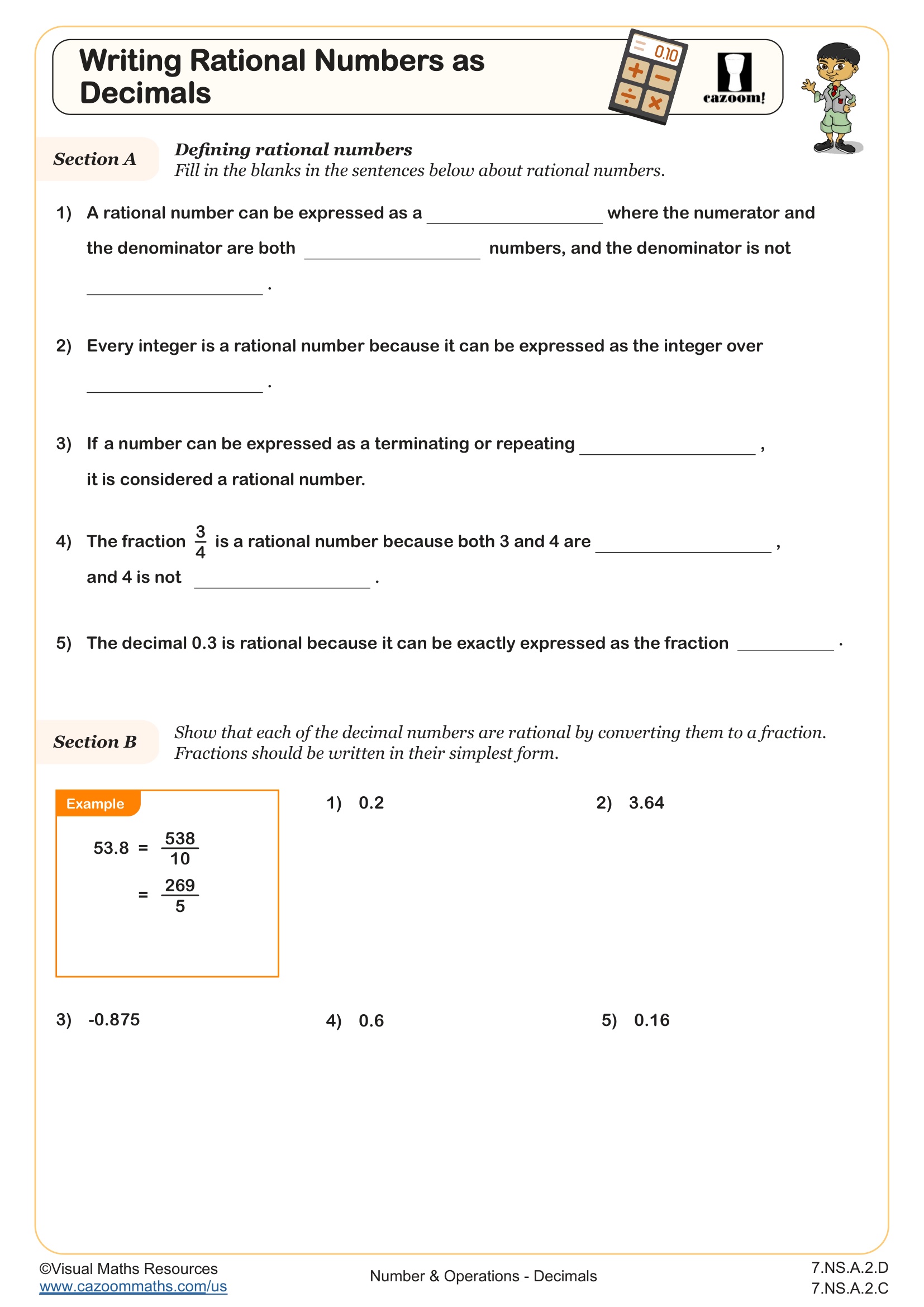 Preview of Writing Rational Numbers as Decimals