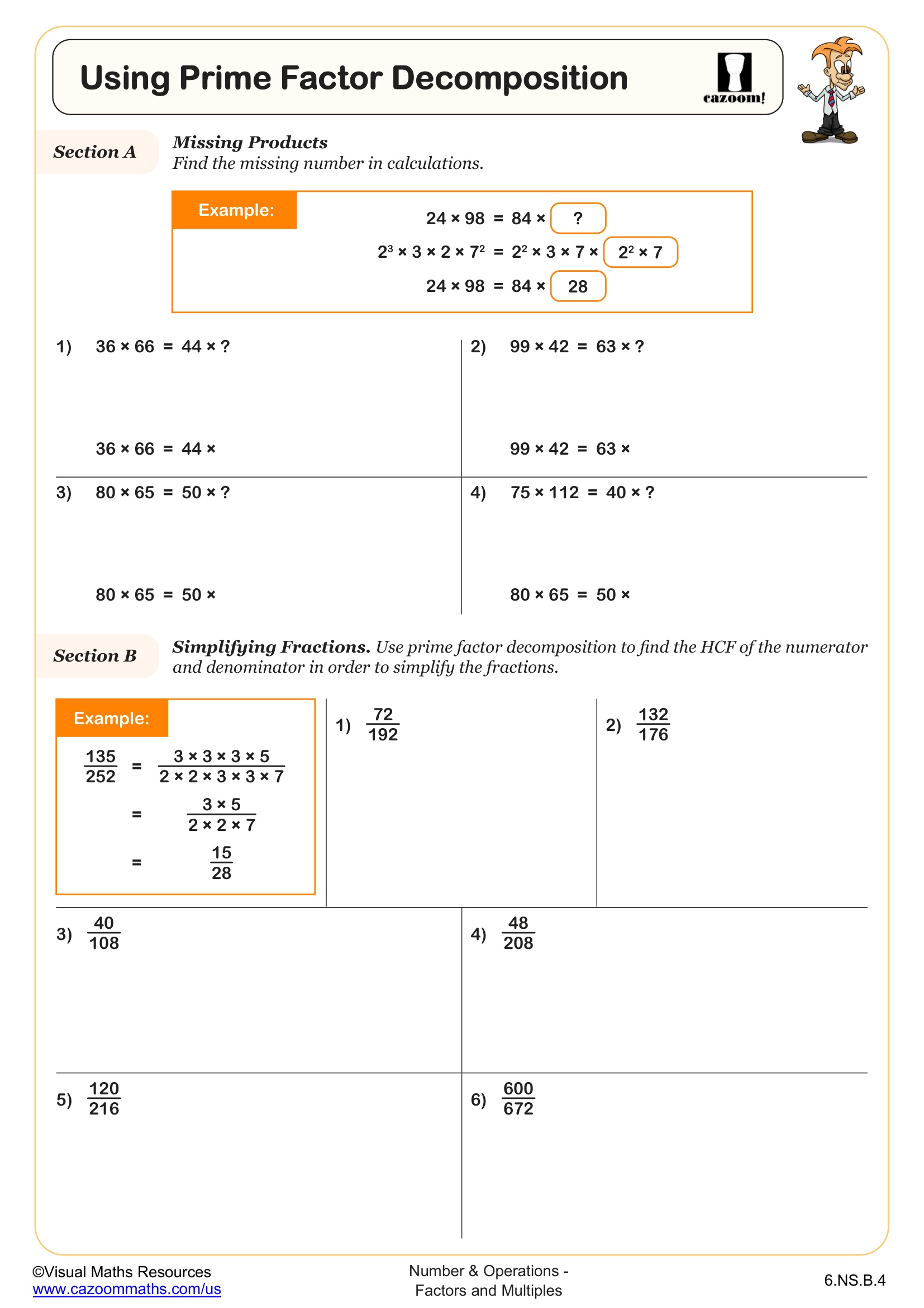 Preview of Using Prime Factor Decomposition