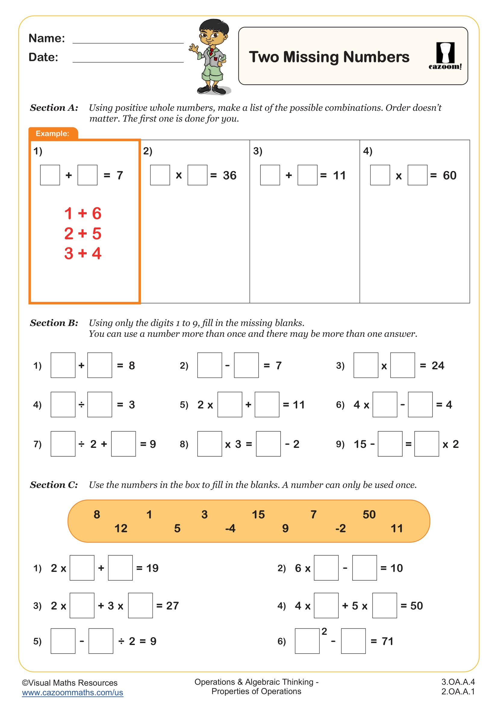 Preview of Two Missing Numbers