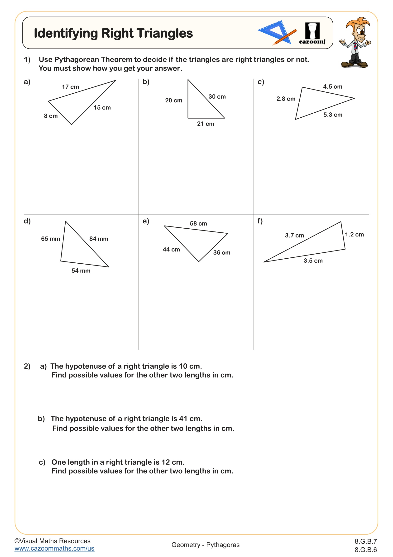 Preview of Identifying Right Triangles