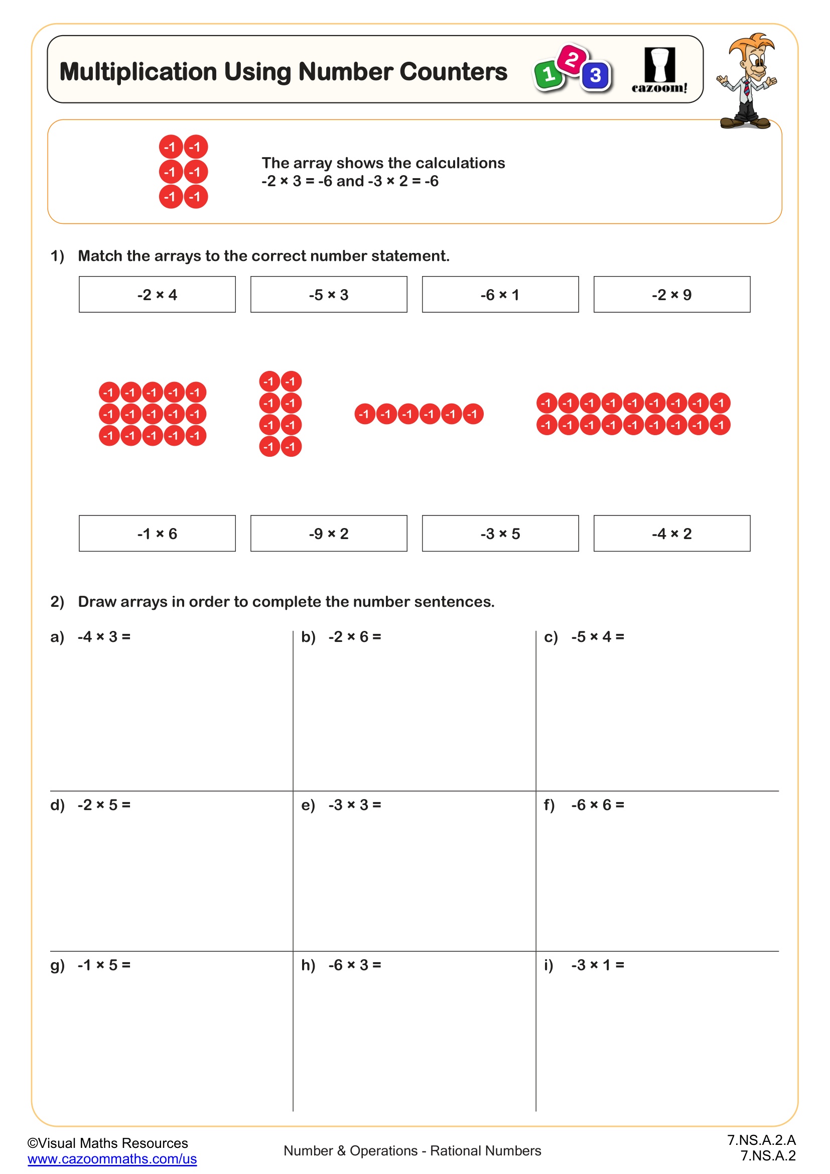 Preview of Multiplication Using Number Counters