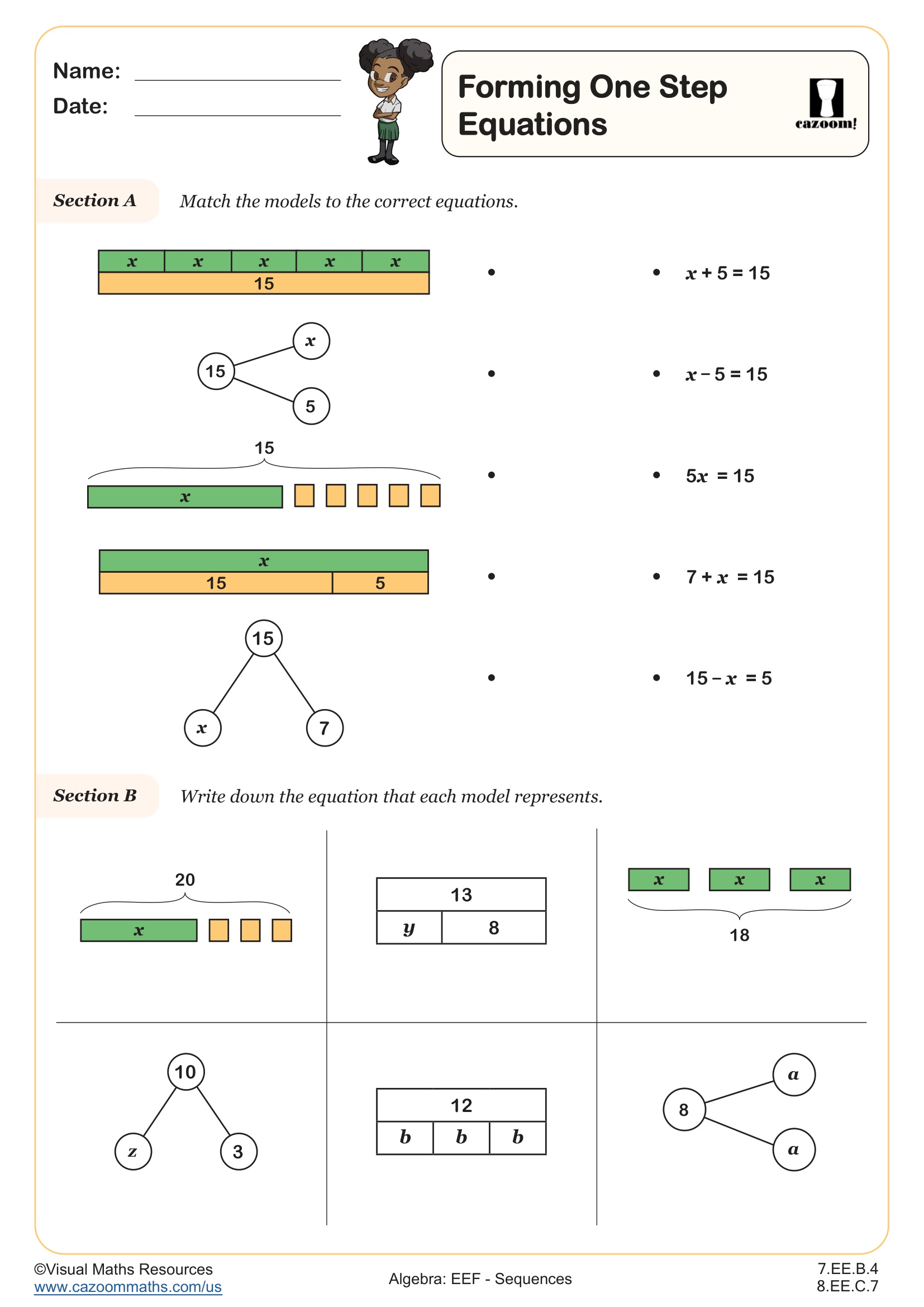 Preview of Forming One Step Equations