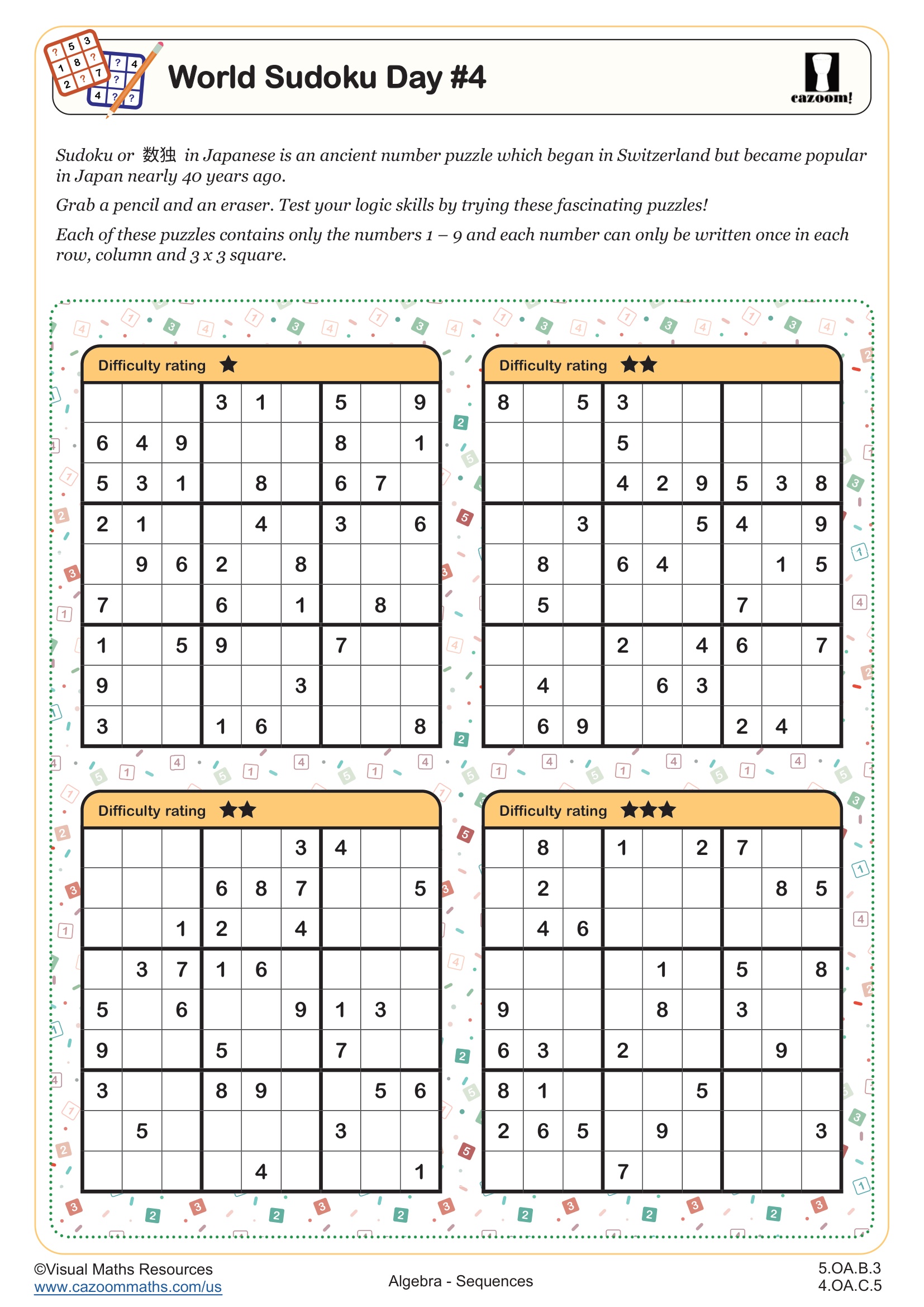 Preview of World Sudoku Day #4