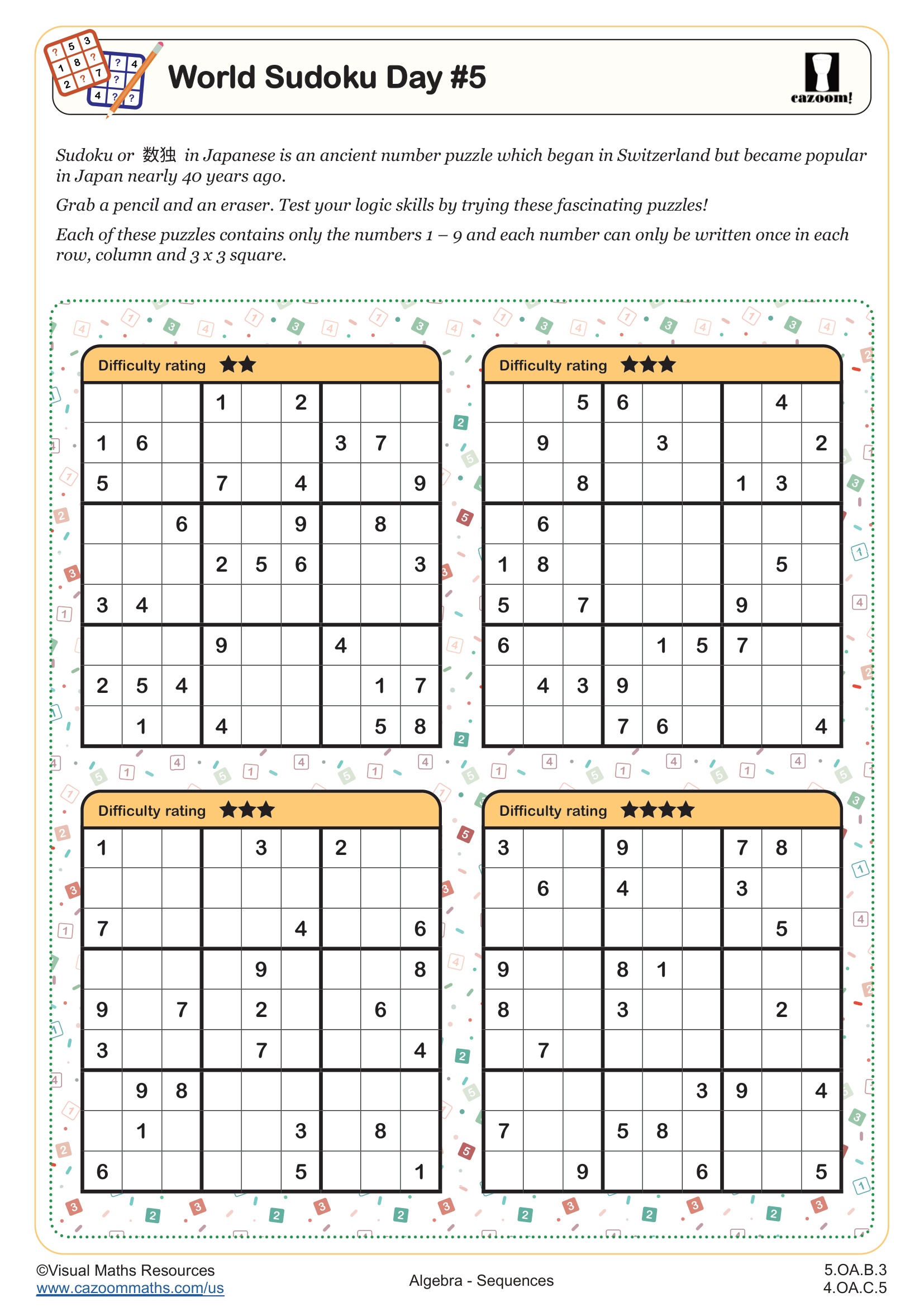 Preview of World Sudoku Day #5