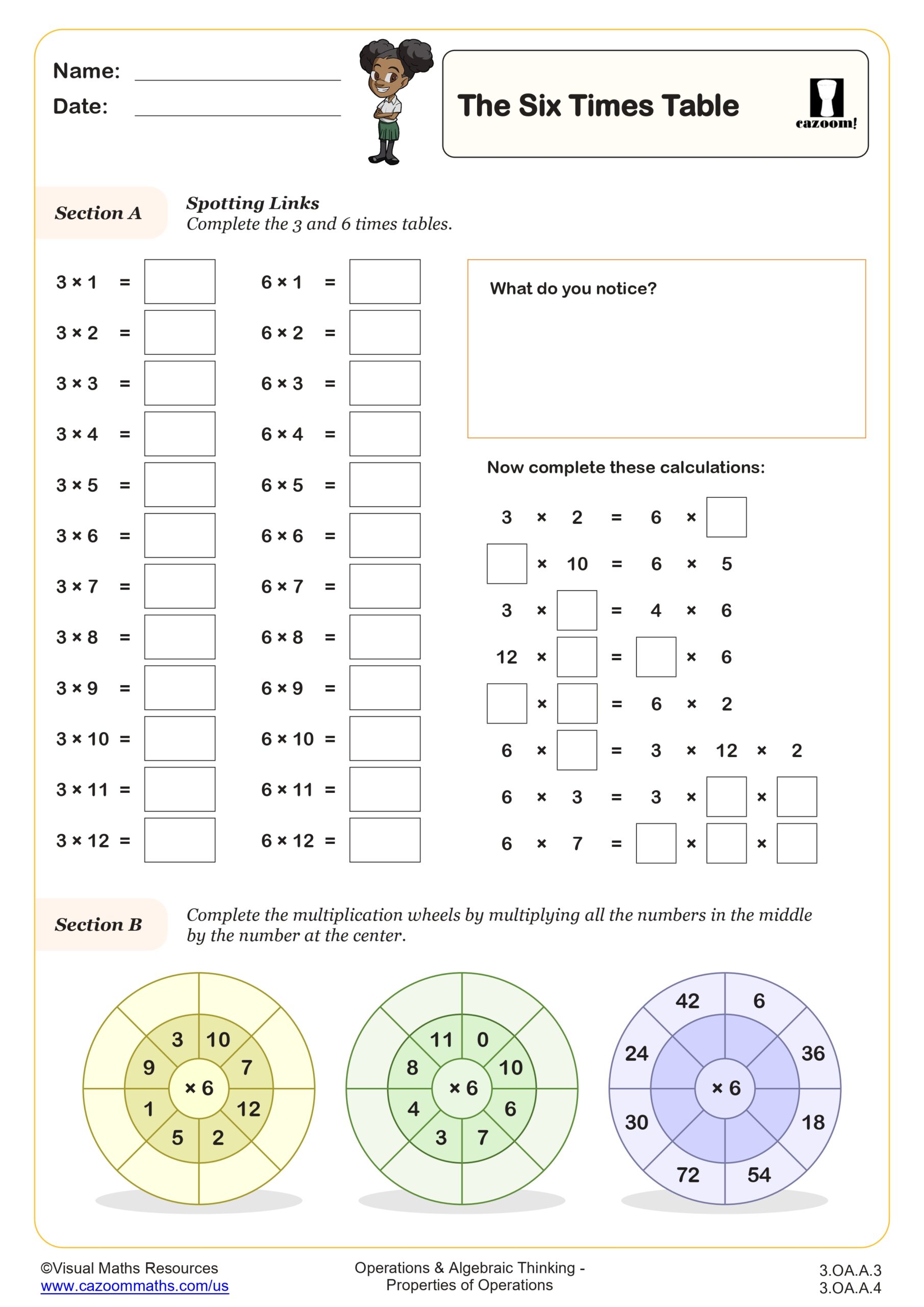 Preview of The Six Times Table