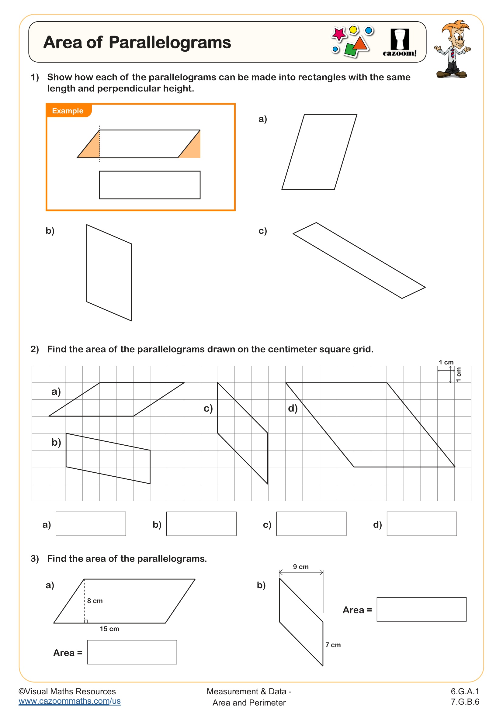 Preview of Area of Parallelograms