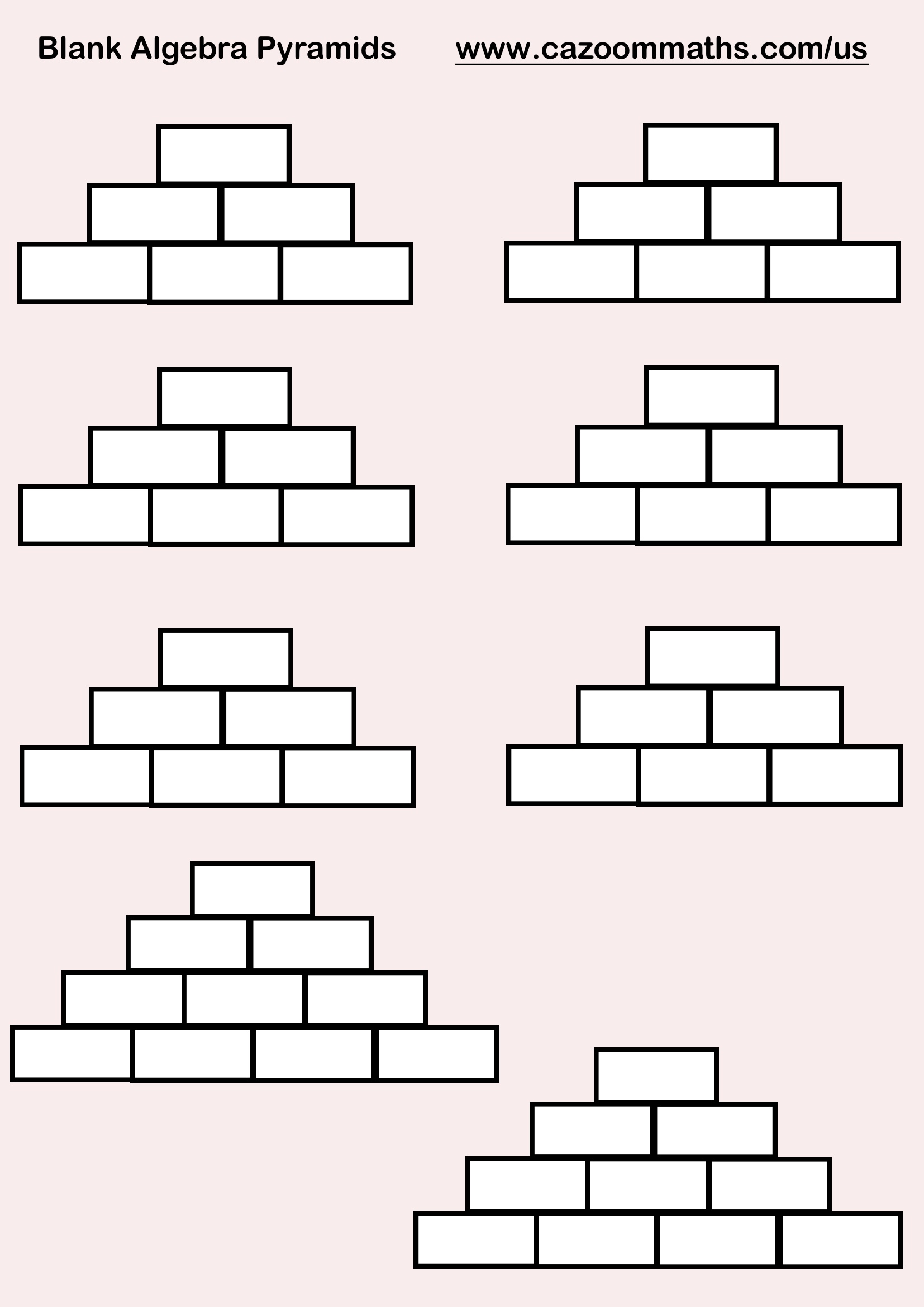 Preview of Blank Algebra Pyramids