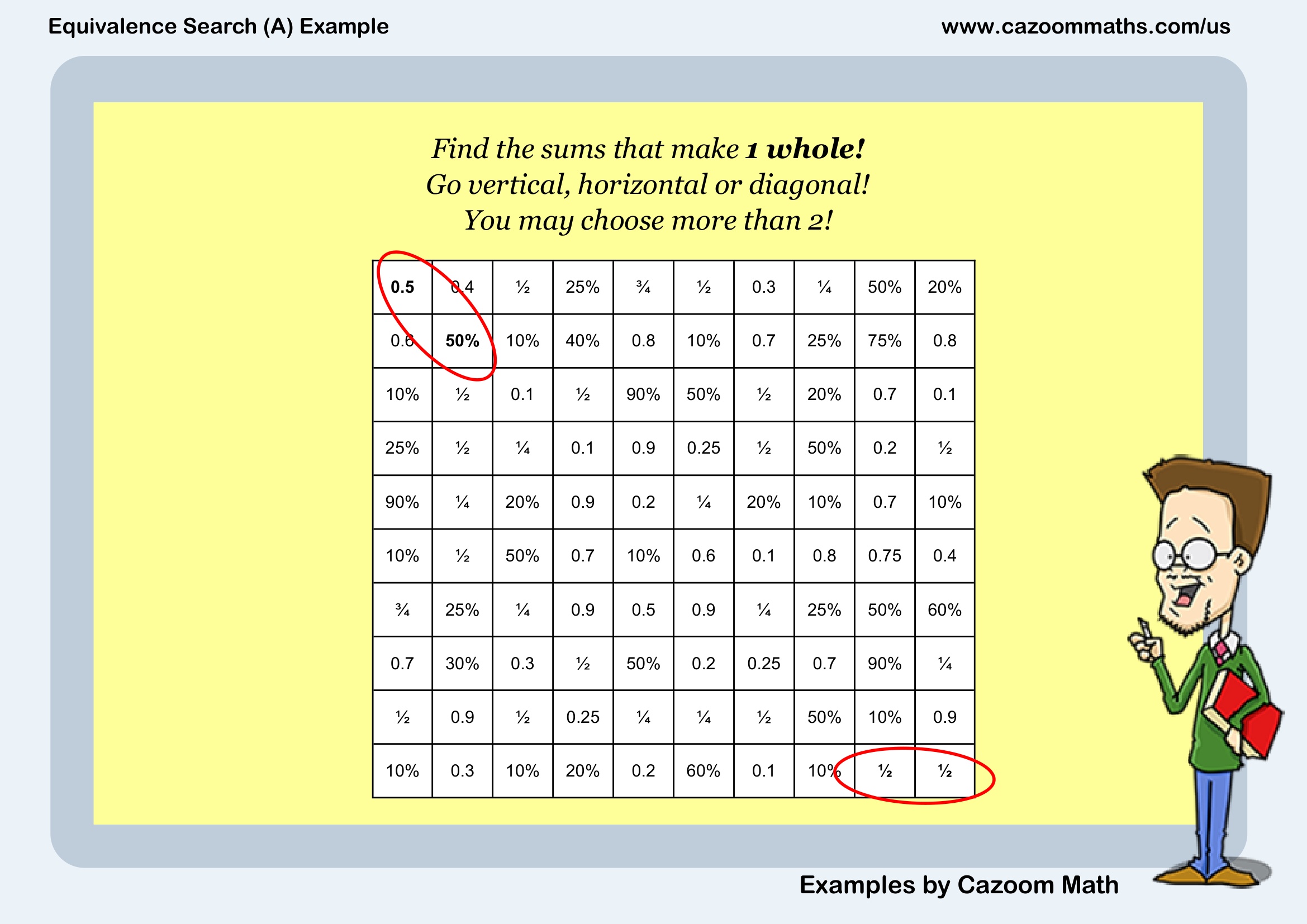 Equivalence Search (A) Example Free Teaching Resource