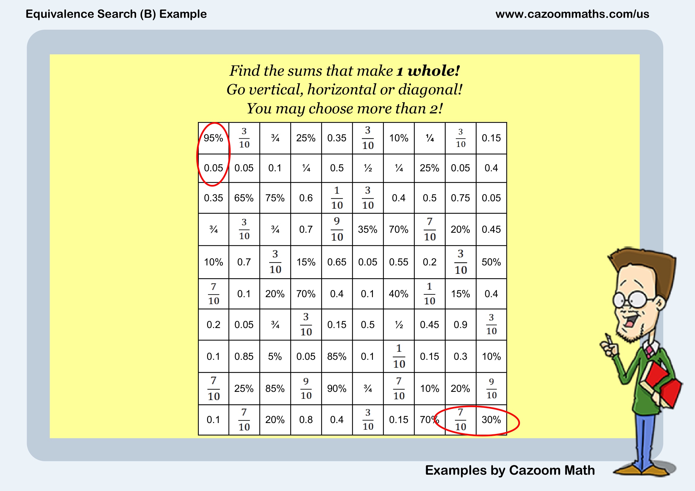 Equivalence Search (B) Example Free Teaching Resource