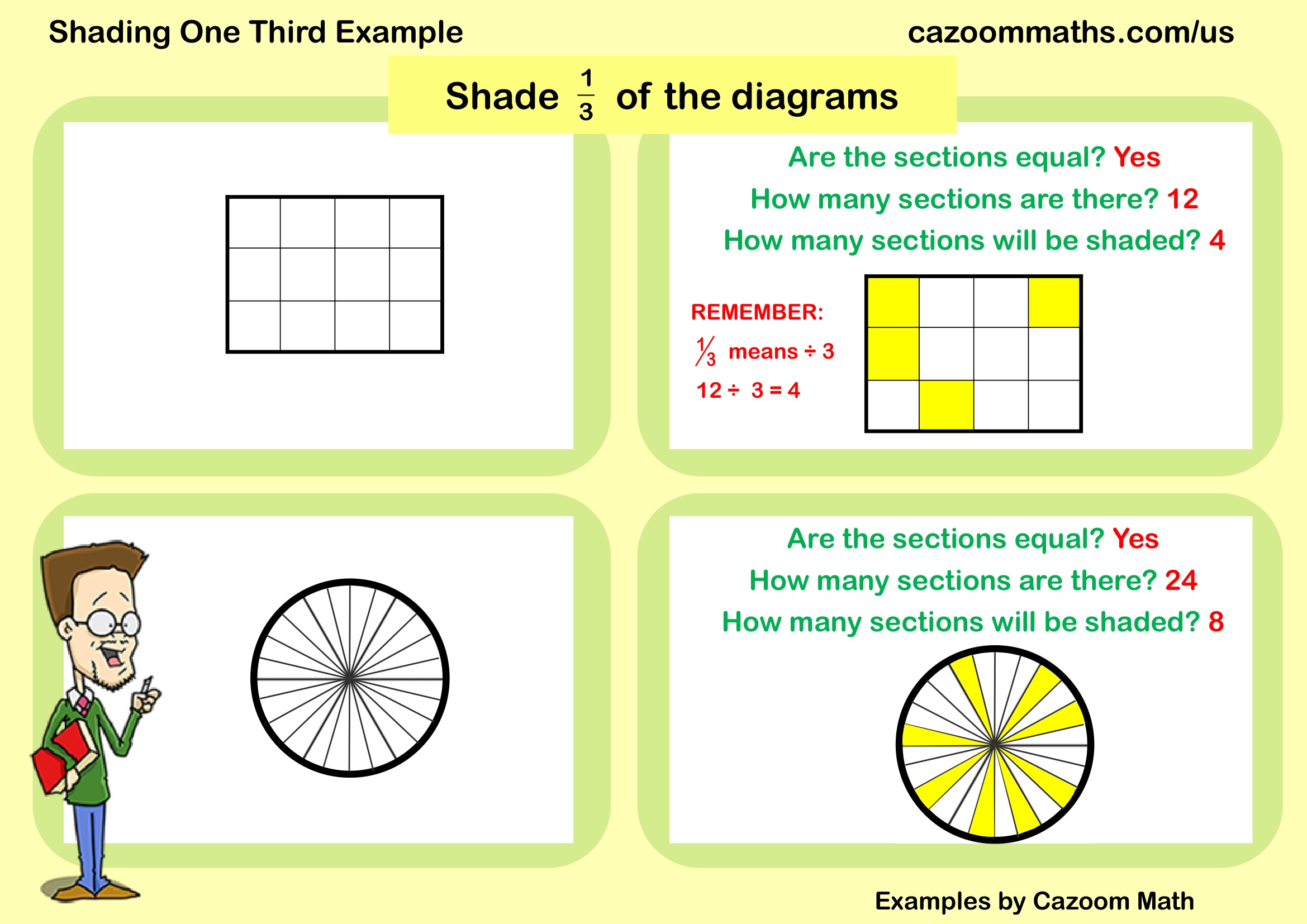 Examples Shading One Third Example Free Teaching Resource
