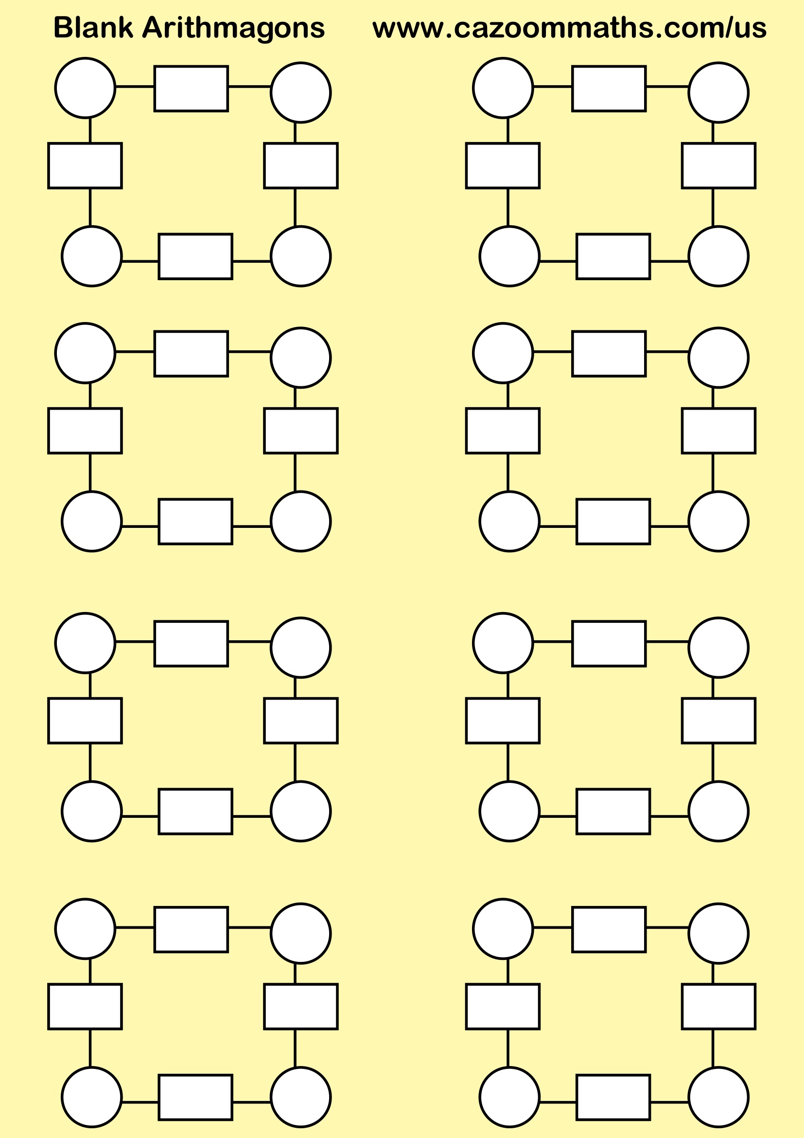 Arithmagons Blank Squares Free Teaching Resource