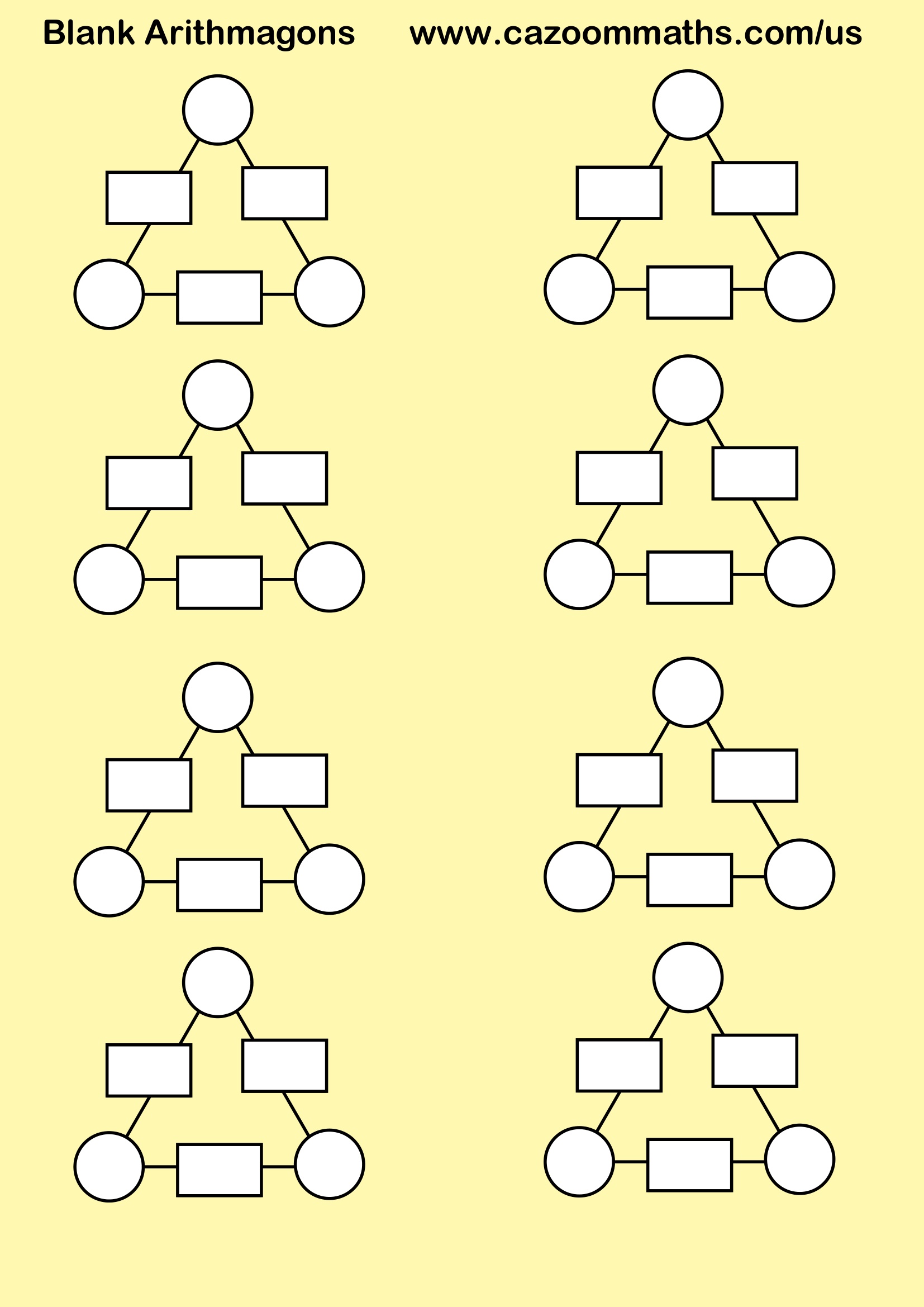 Arithmagons Blank Triangles Free Teaching Resource