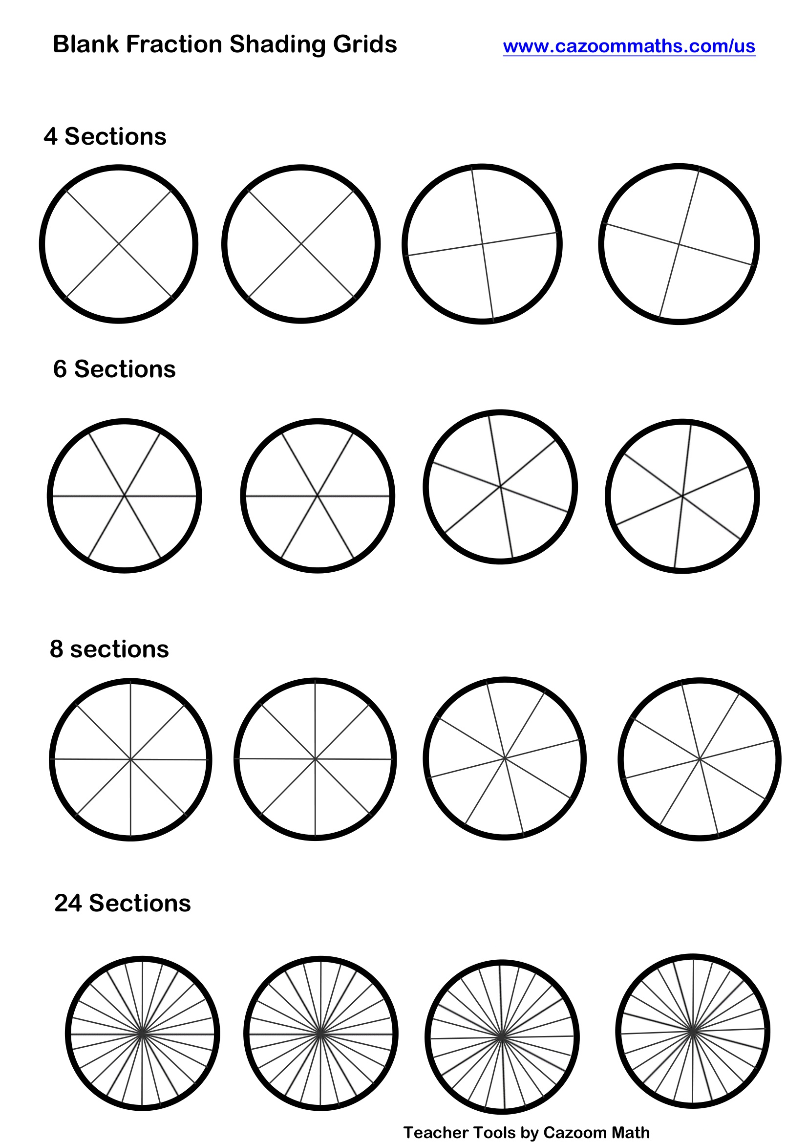 Preview of Blank Fraction Shading Grids 3
