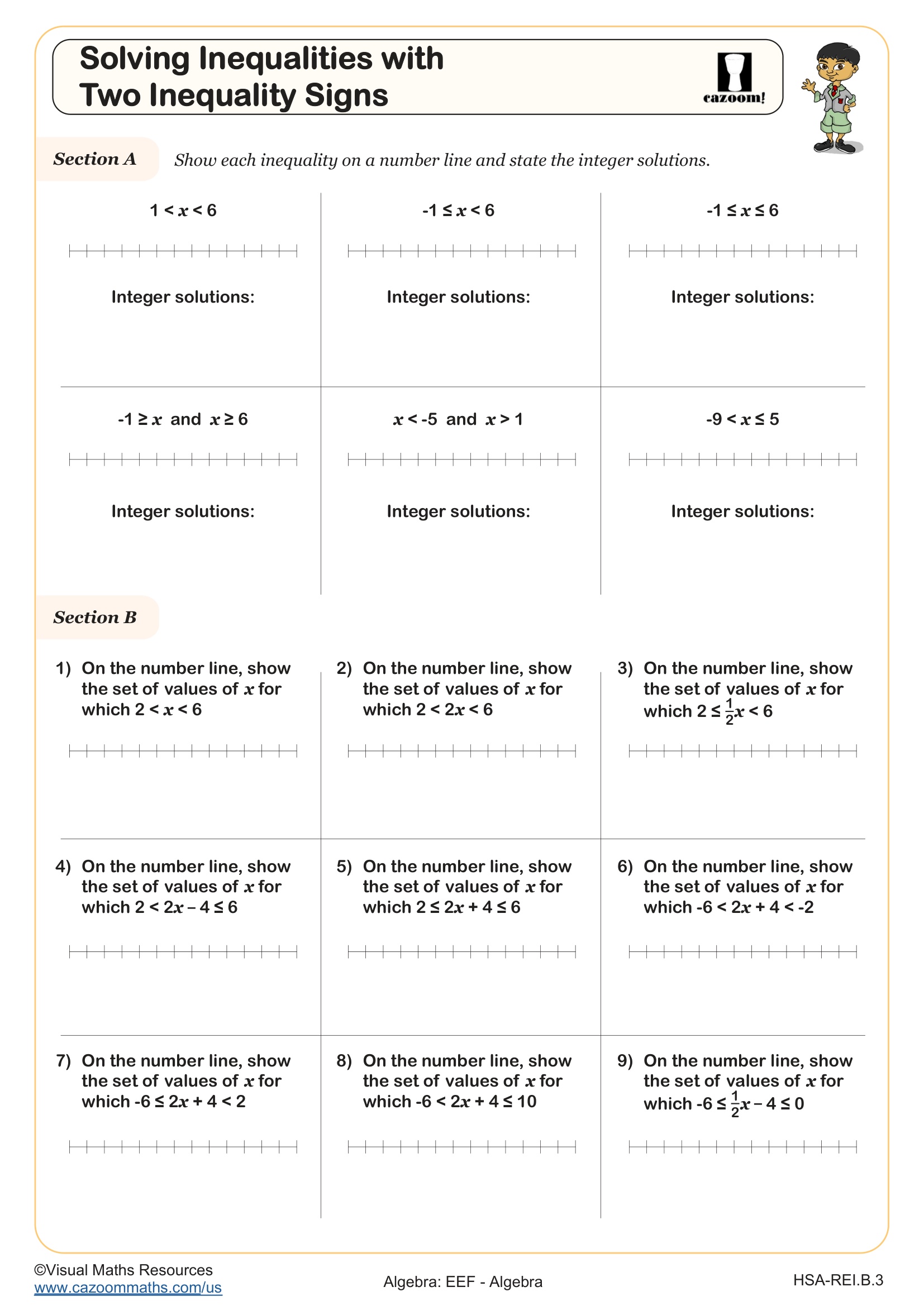 Preview of Solving Inequalities with Two Inequalitity Signs