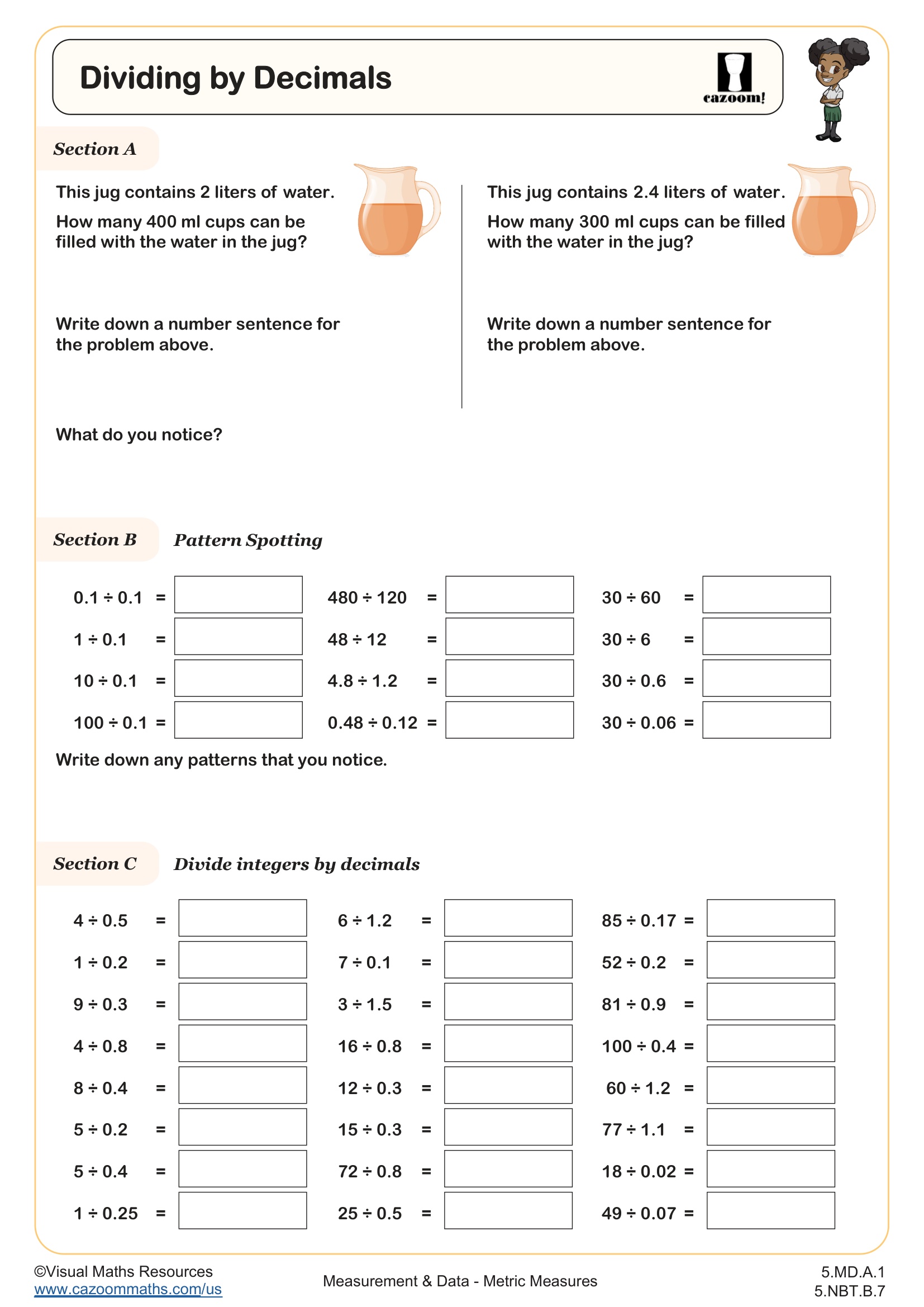 Preview of Dividing by Decimals