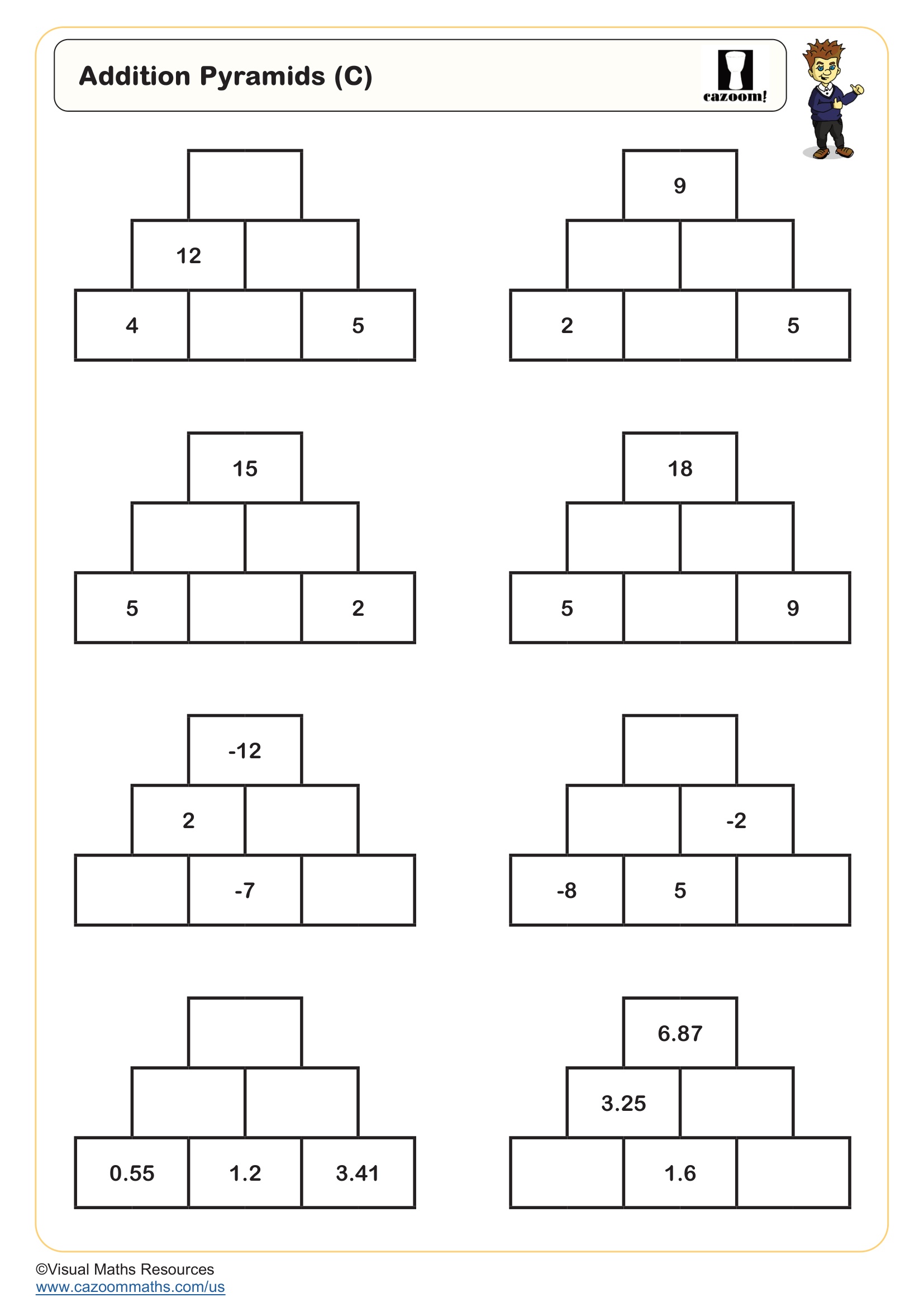 Addition Pyramids (C) Free Teaching Resource