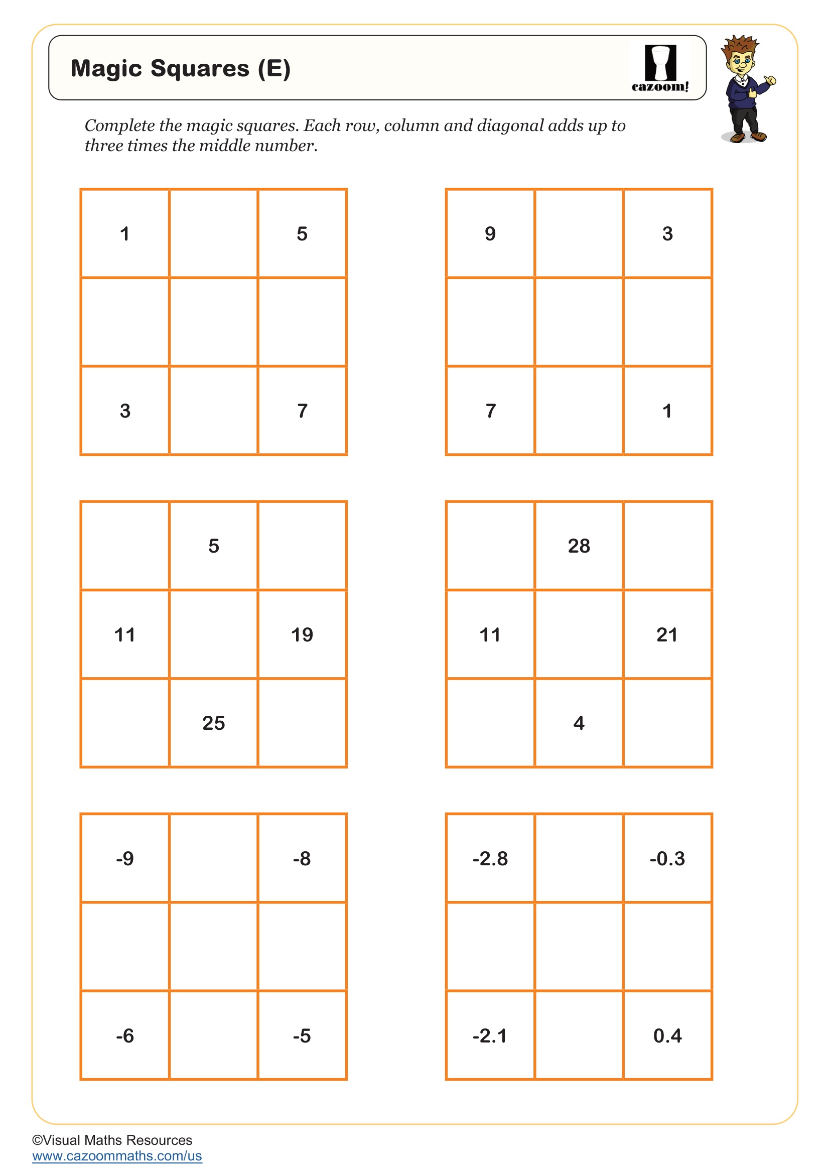 Preview of Magic Squares (E)