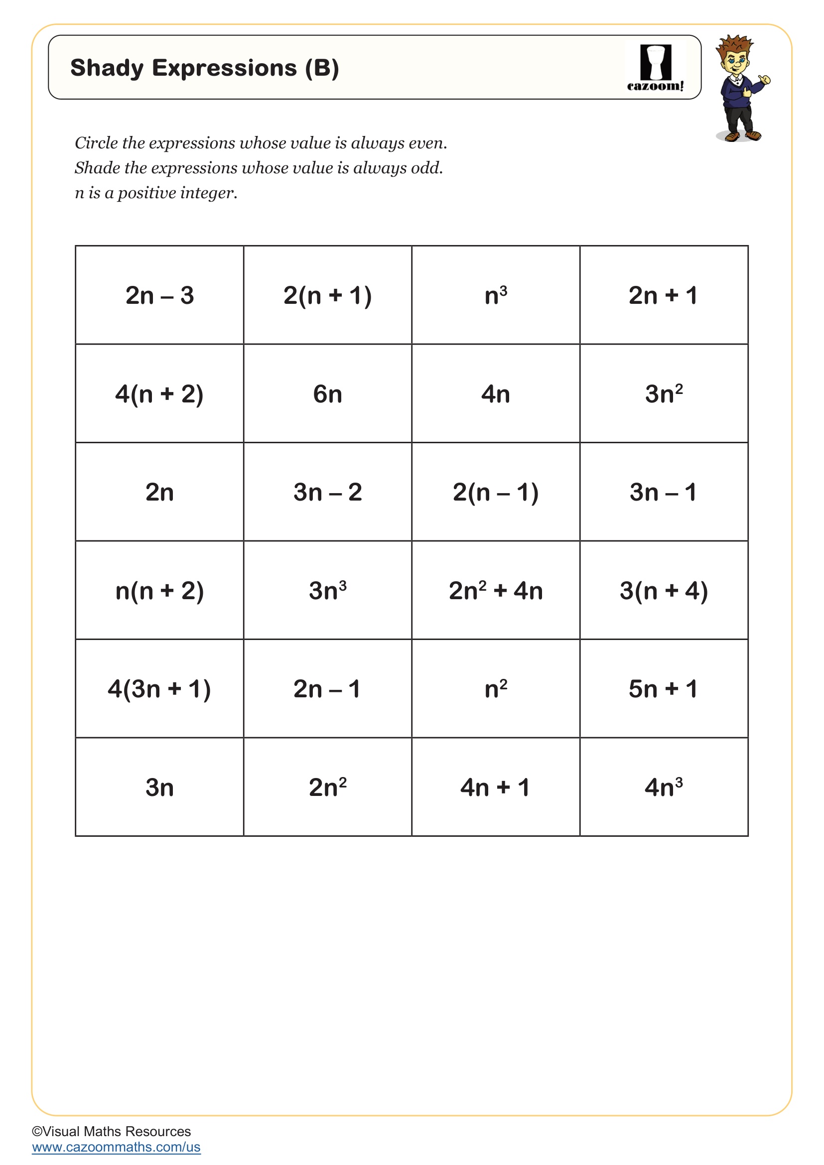 Shady Expressions (B) Free Teaching Resource