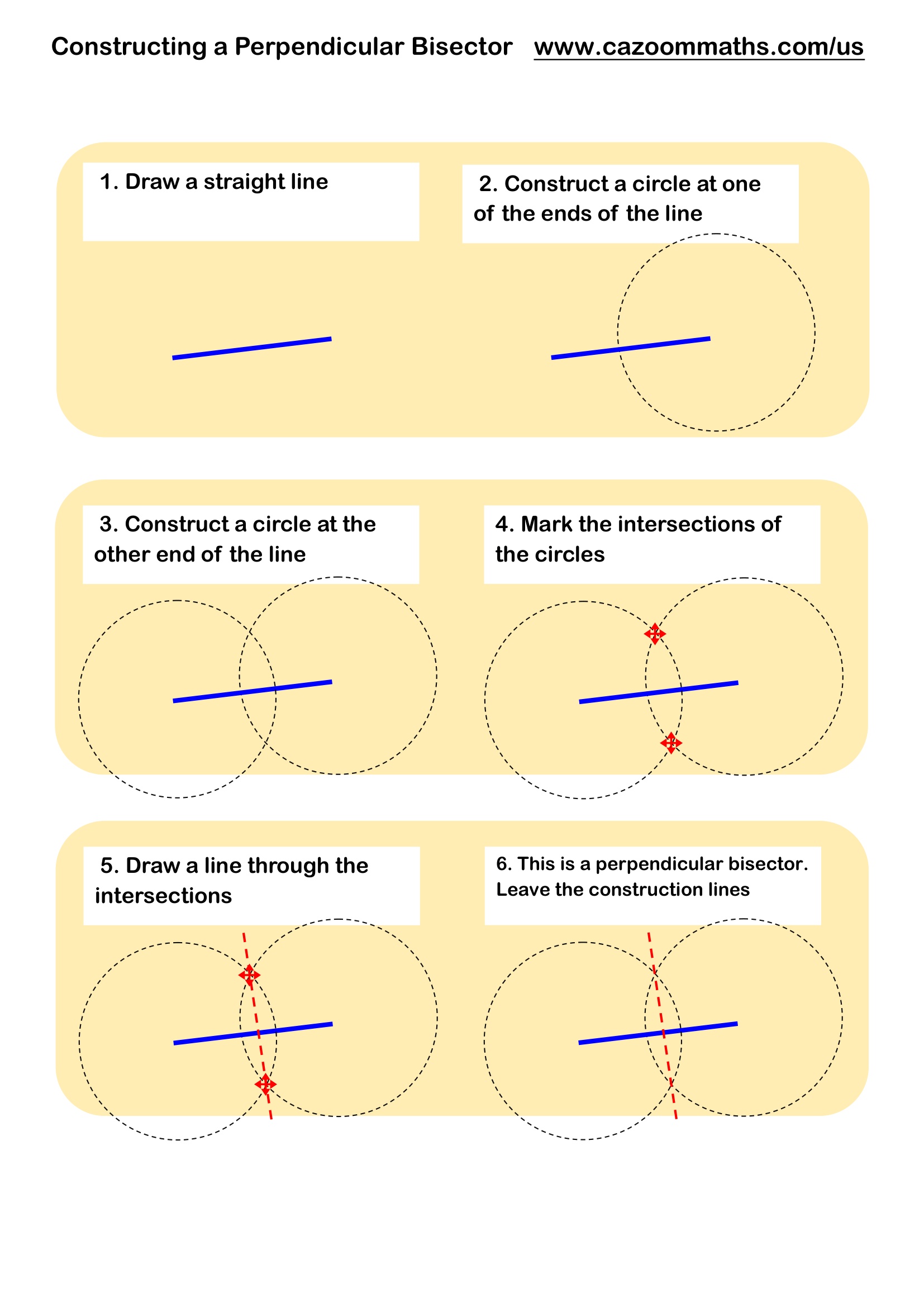 Constructing a Perpendicular Bisector Free Teaching Resource