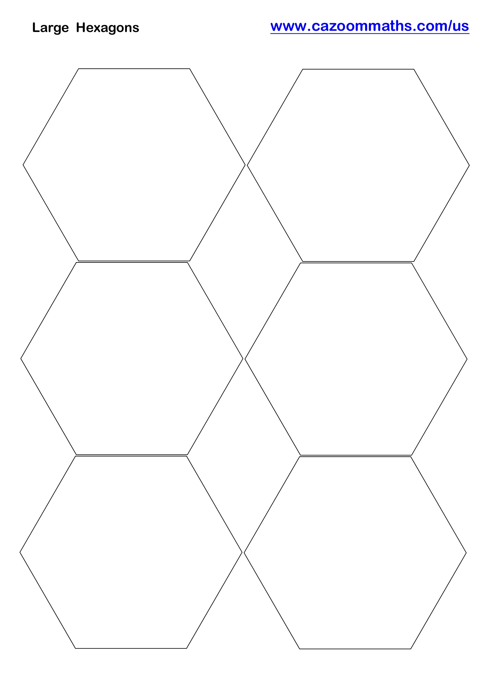 Preview of Large Hexagons Printable