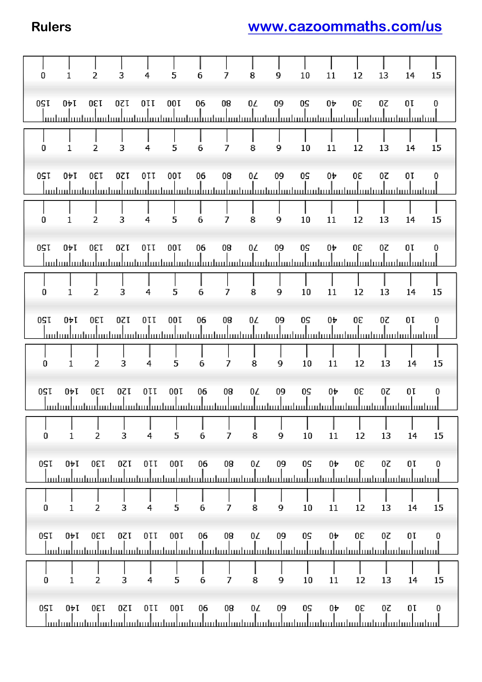 Preview of Printable Rulers