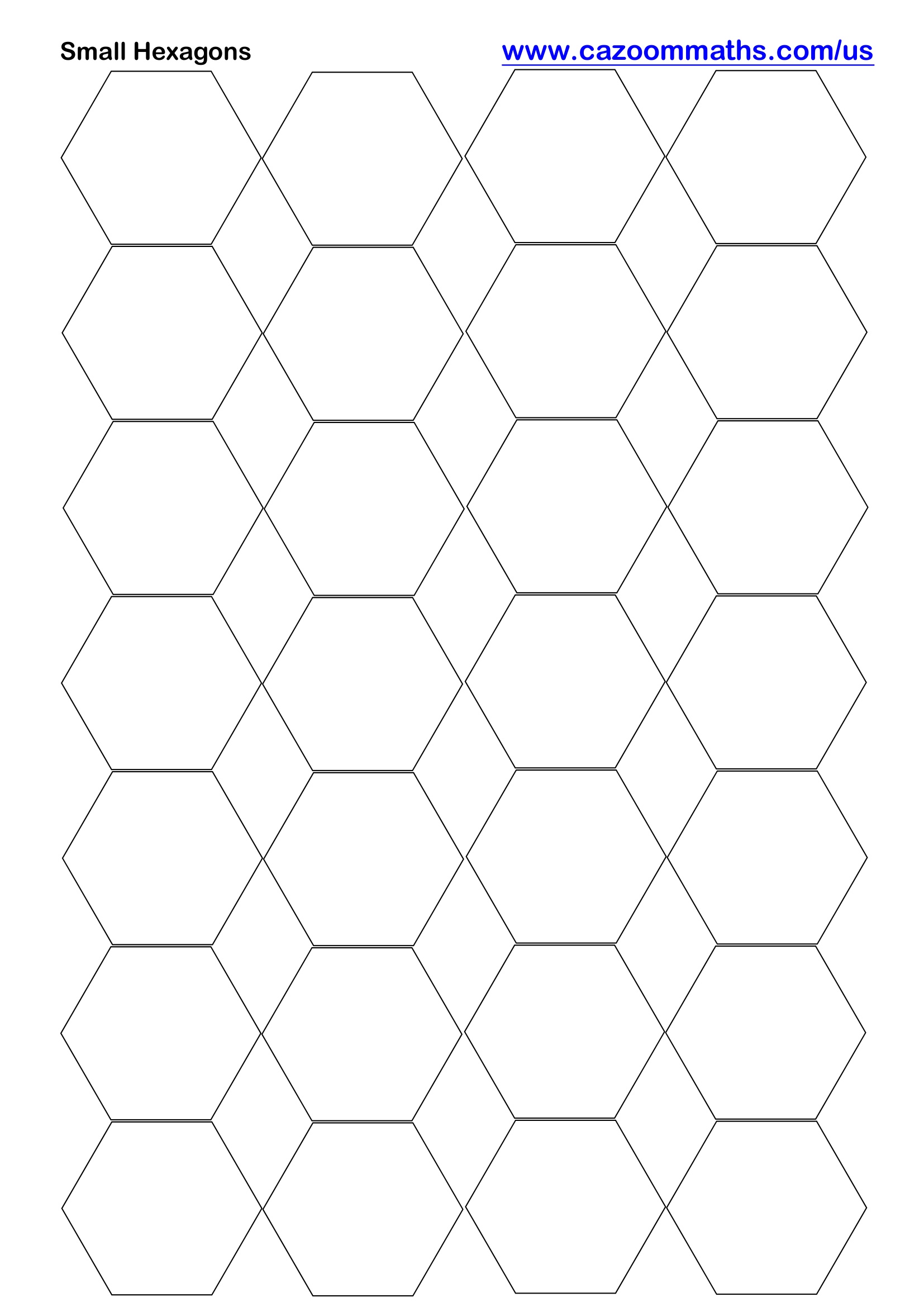 Preview of Small Hexagons Printable