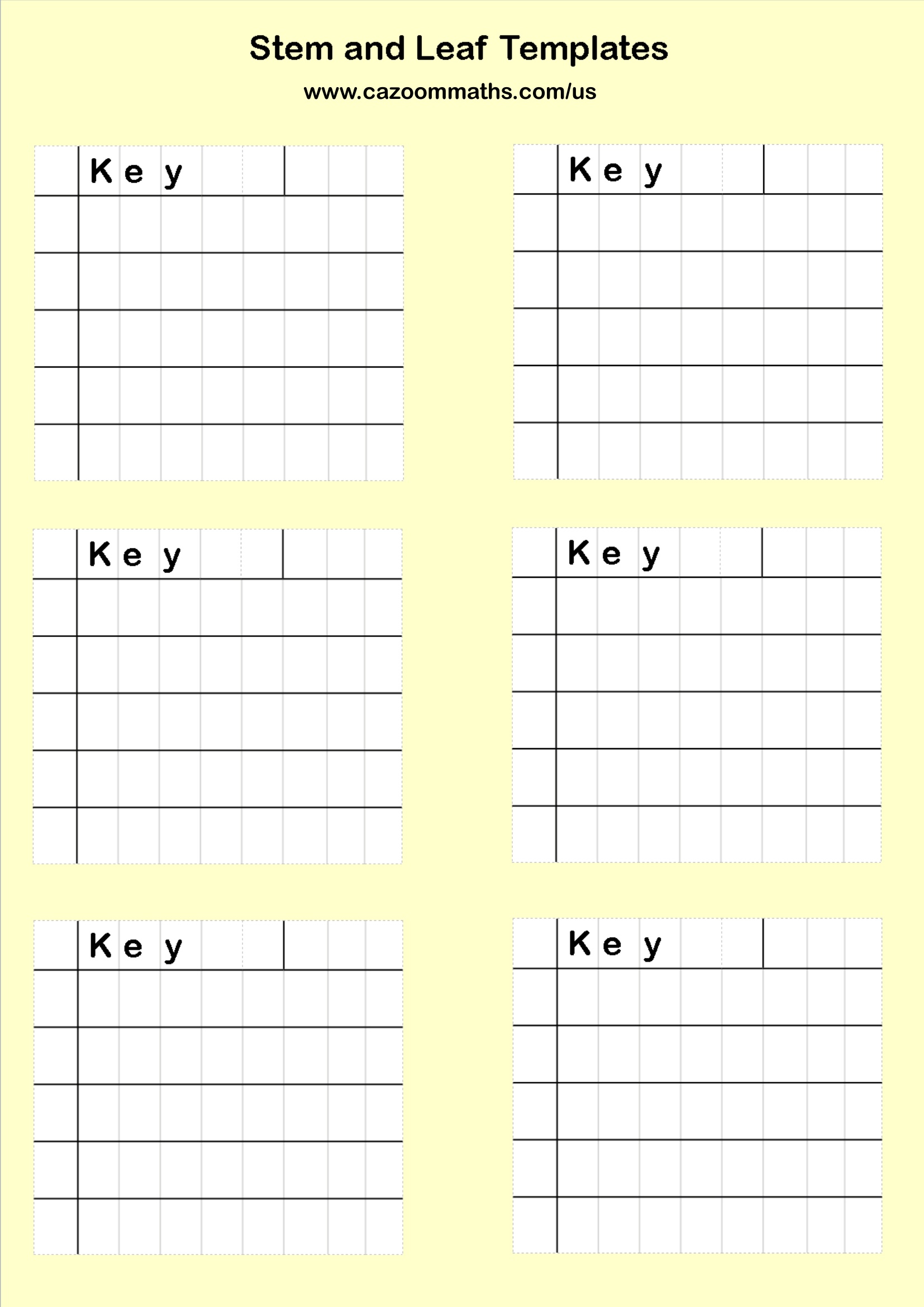 Stem and Leaf Diagrams Templates Free Teaching Resource