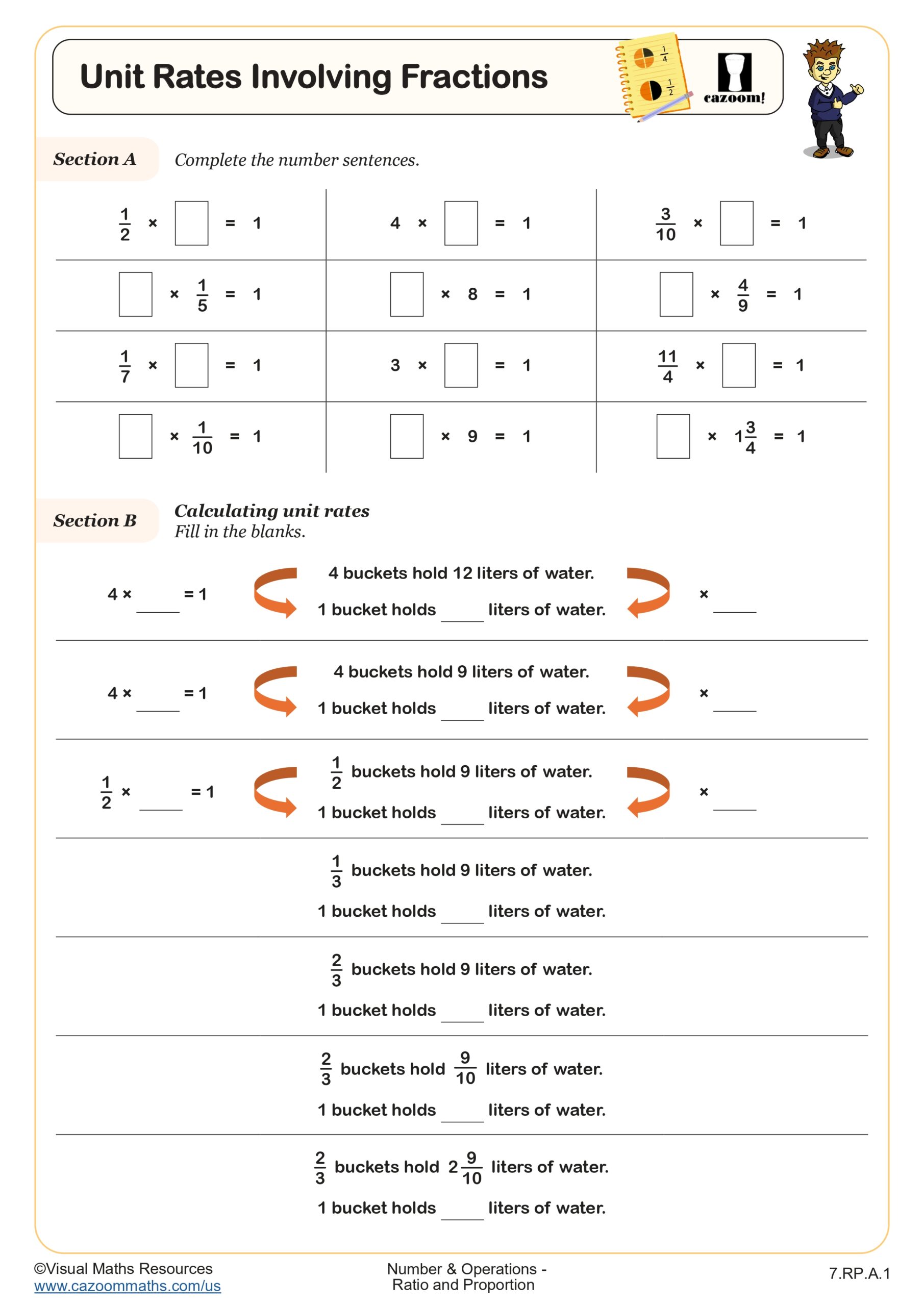 Preview of Unit Rates Involving Fractions
