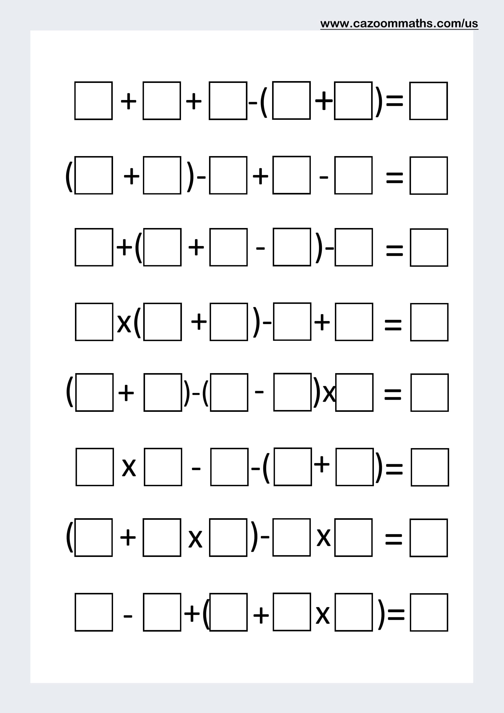Preview of Make Your Own PEMDAS Question Templates