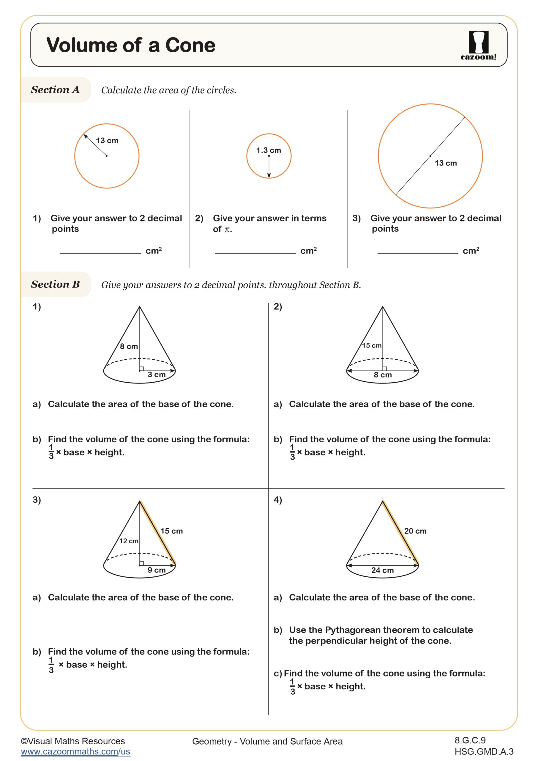Preview of Volume of a Cone