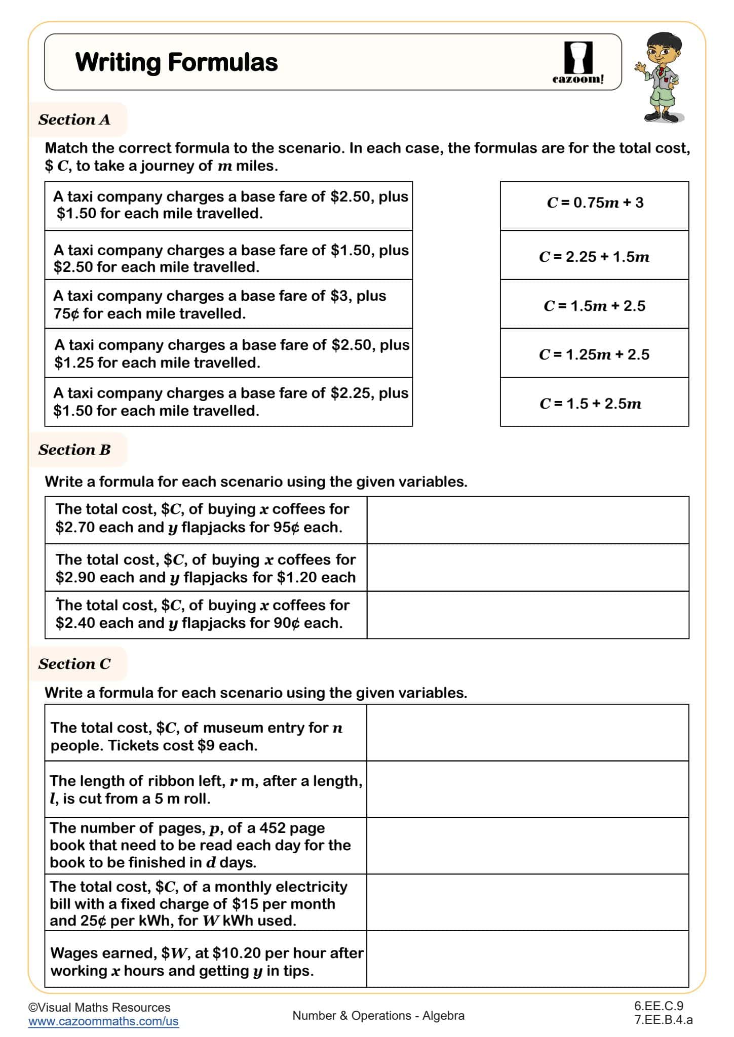 Preview of Writing Formulas