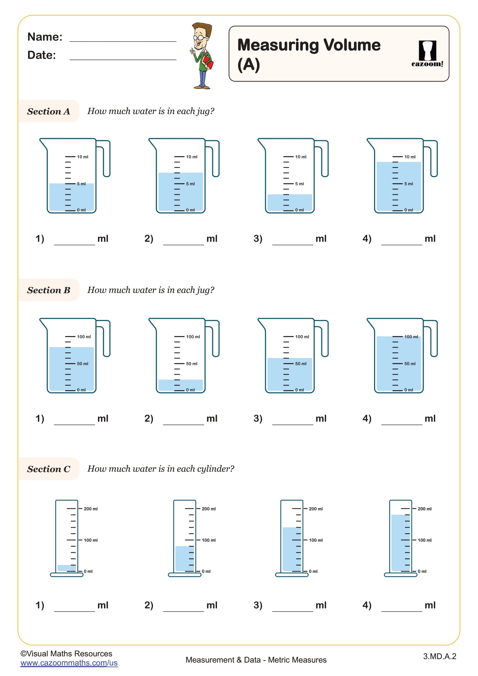 Preview of Measuring Volume (A)
