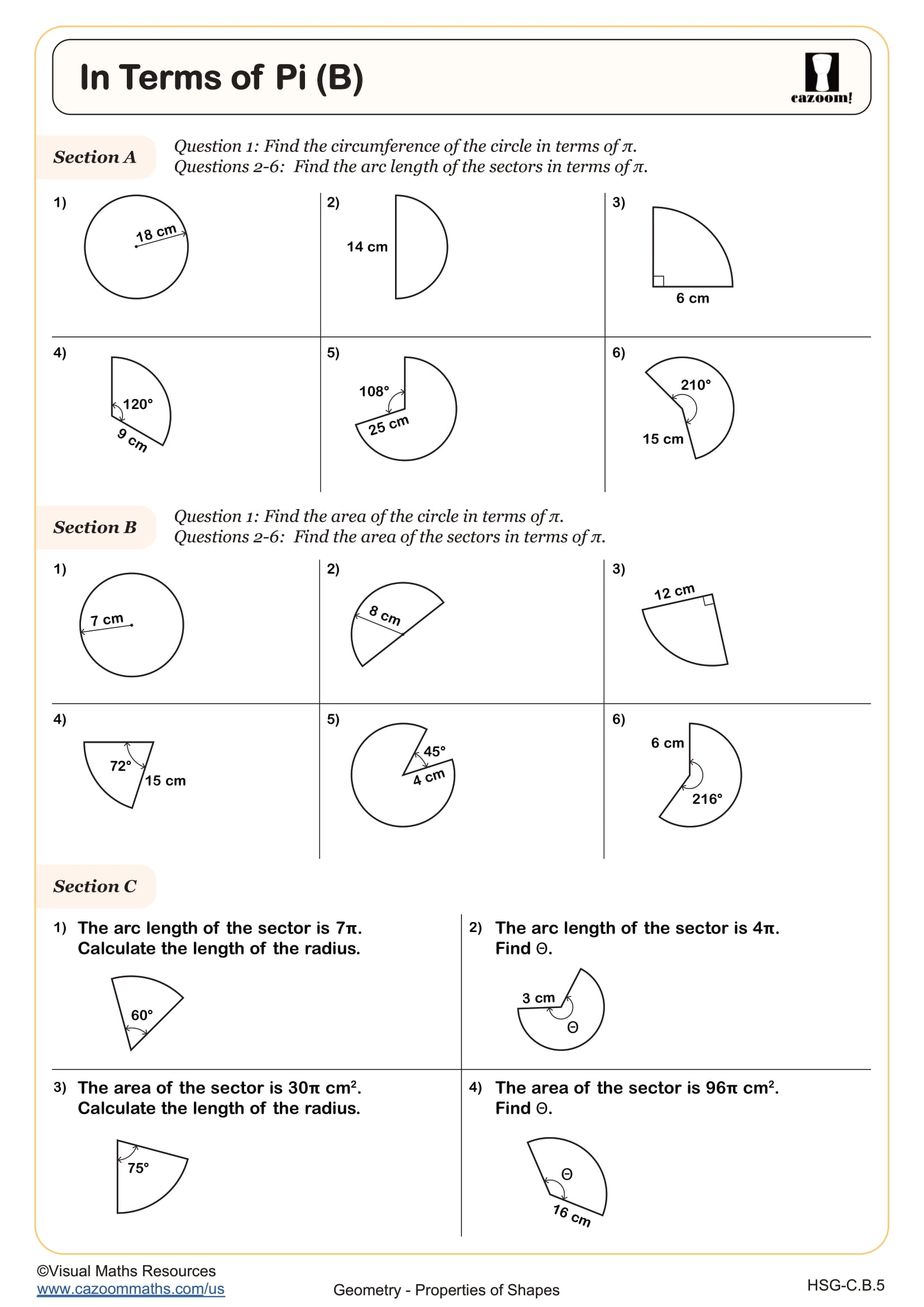 Preview of In Terms of Pi (B)