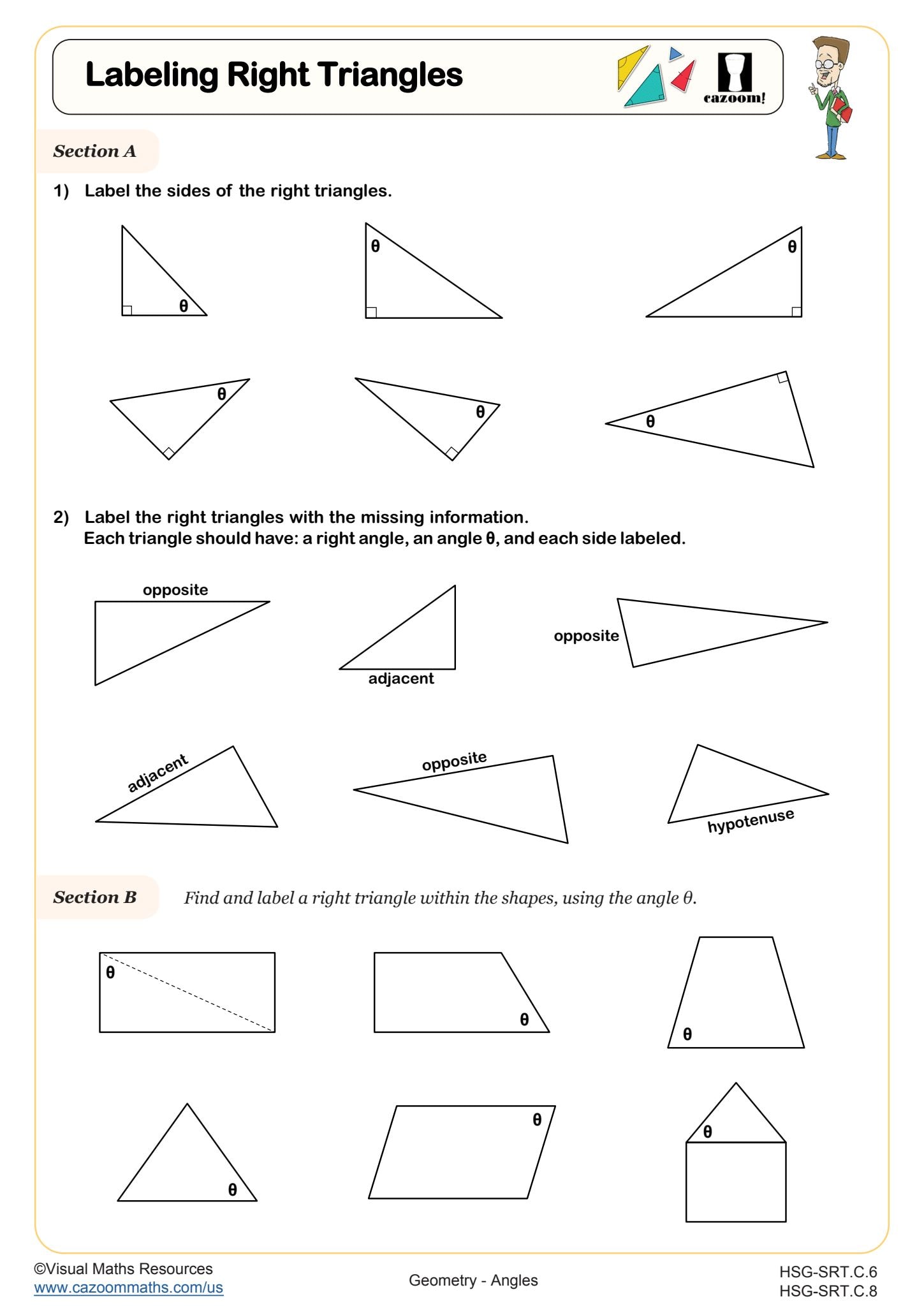 Preview of Labeling Right Triangles