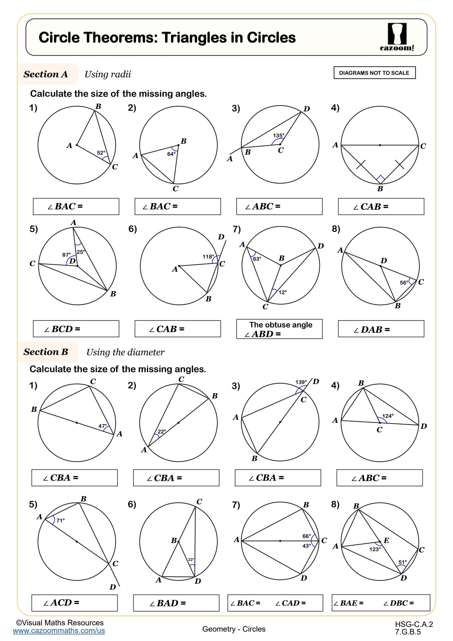 Preview of Circle Theorems: Triangles in Circles