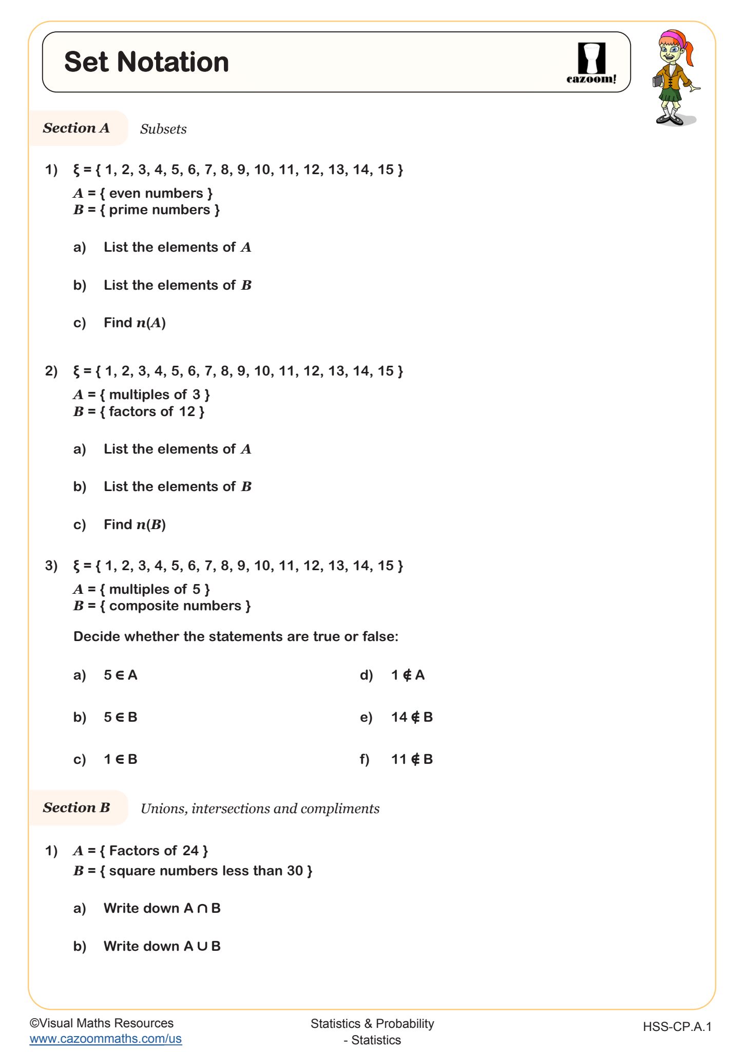 Preview of Set Notation