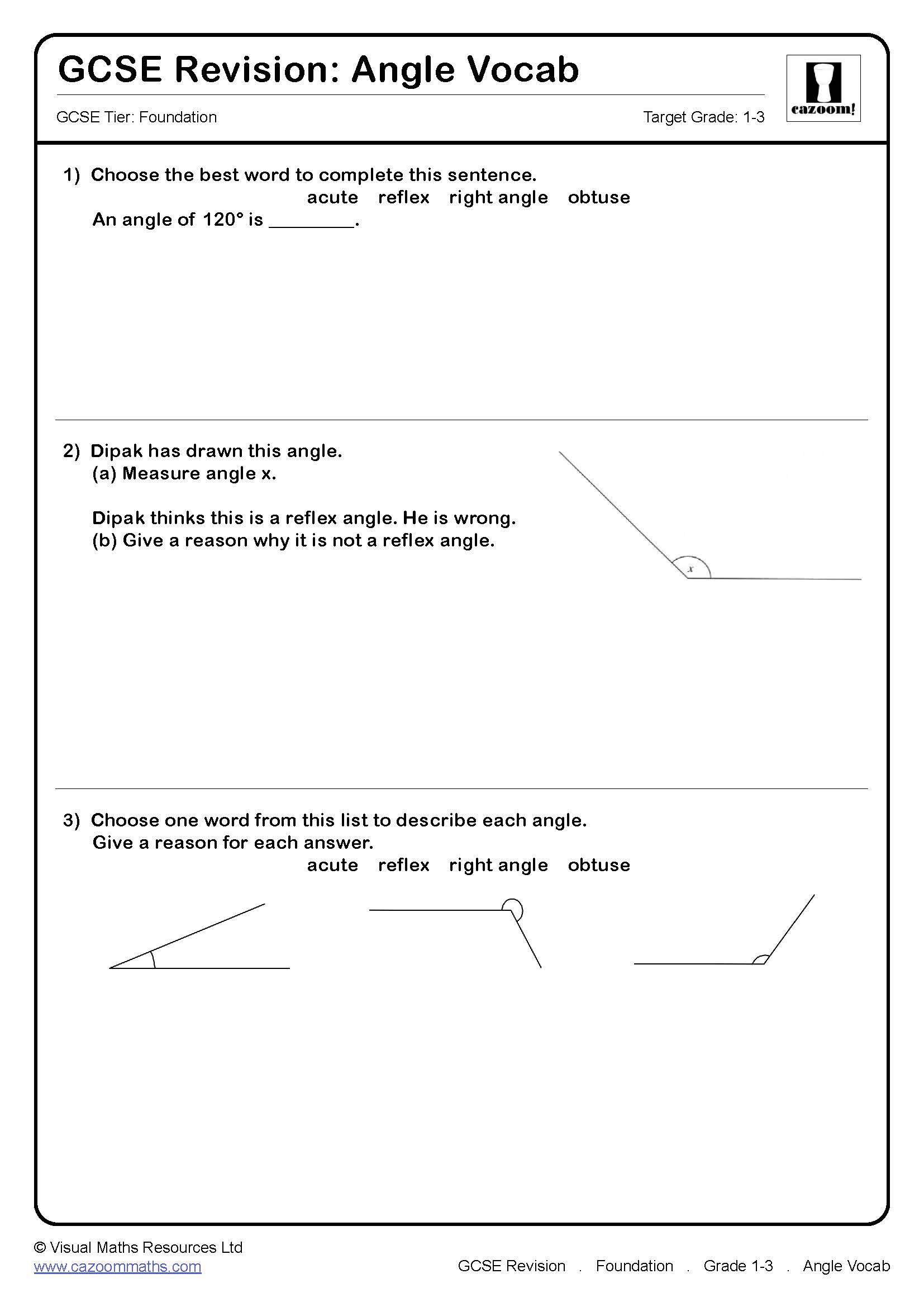 Preview of Angle Vocab