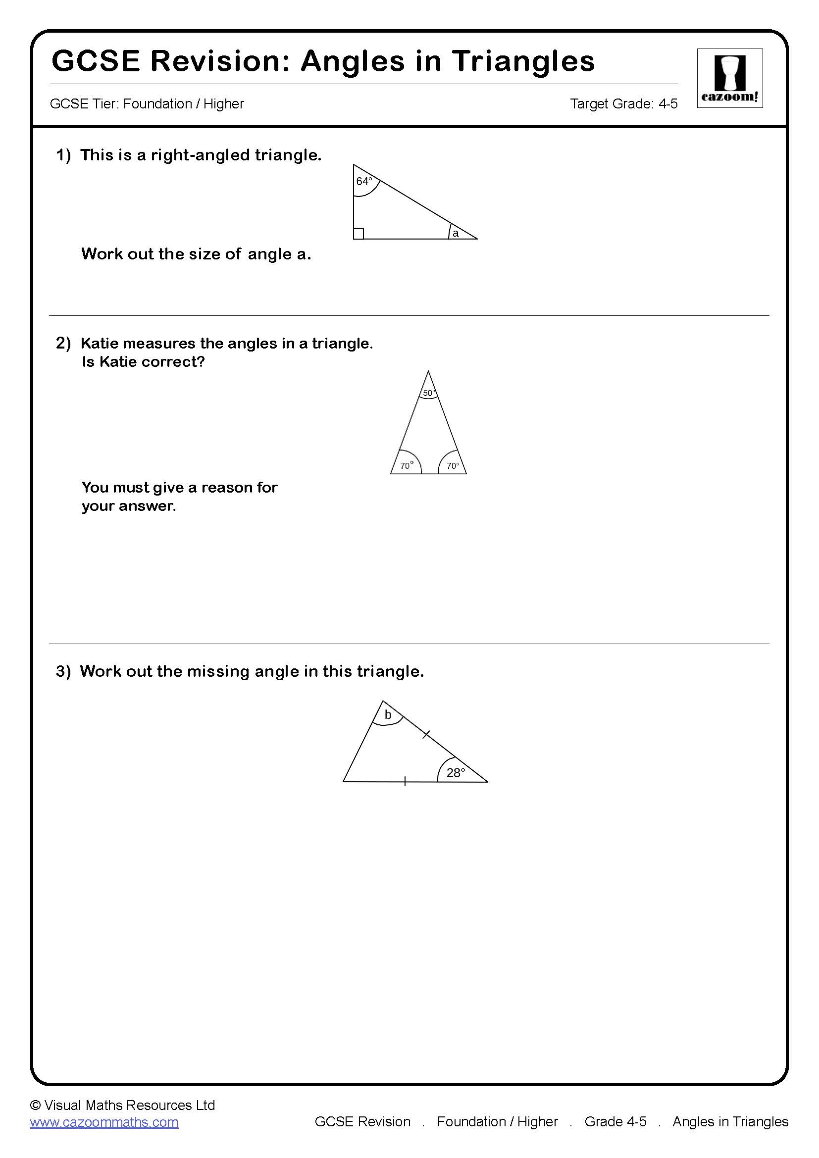 Preview of Angles in Triangles