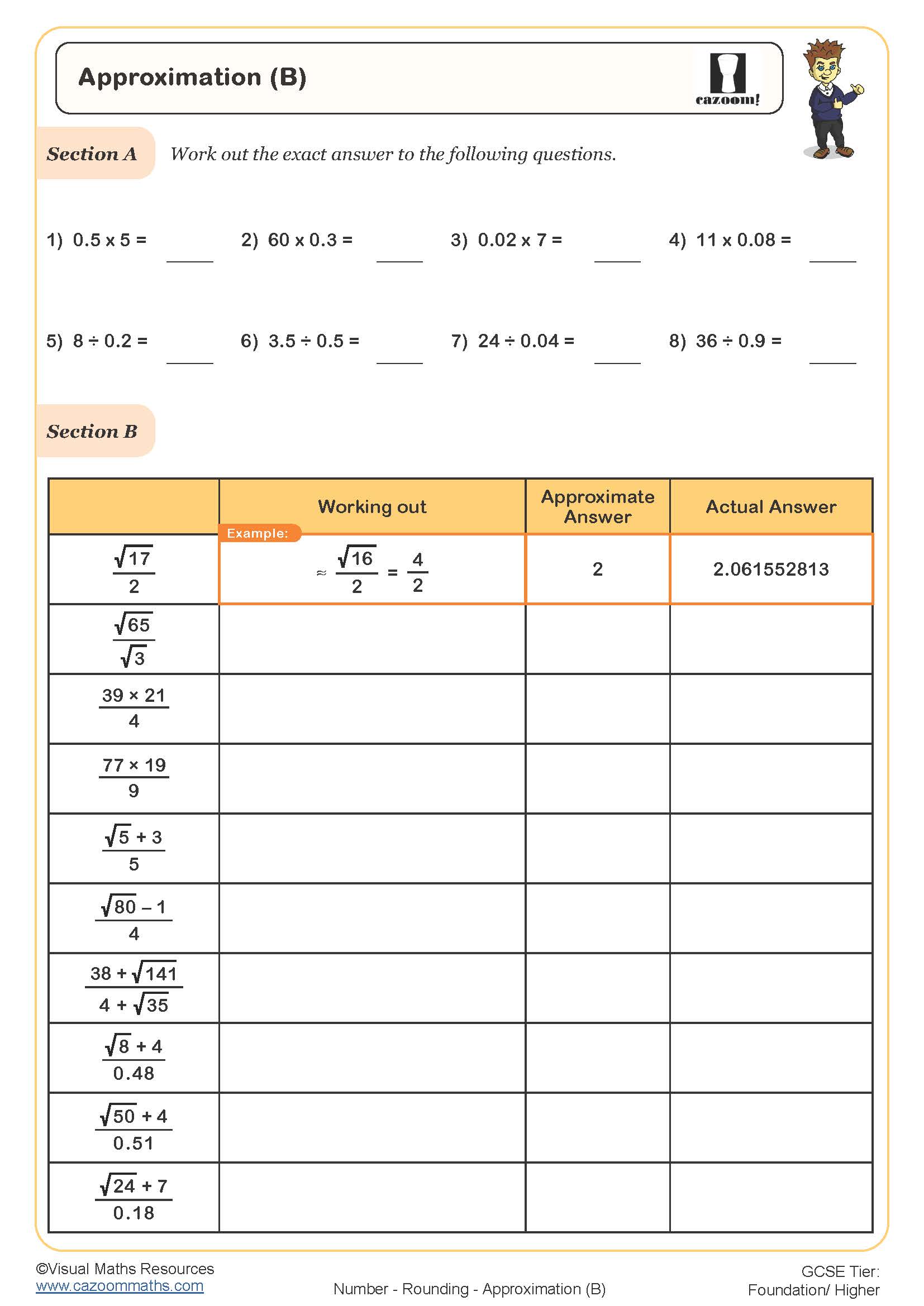 Preview of Approximation (B)