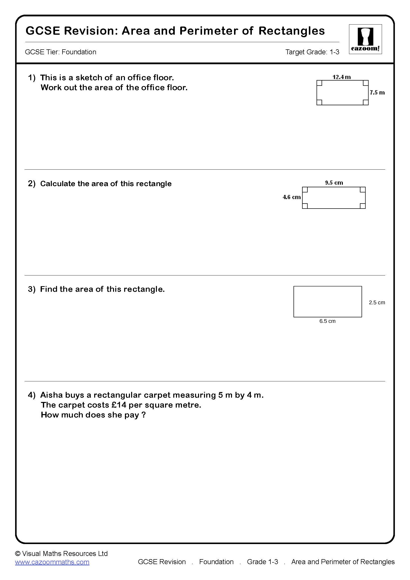 Preview of Area and Perimeter of Rectangles