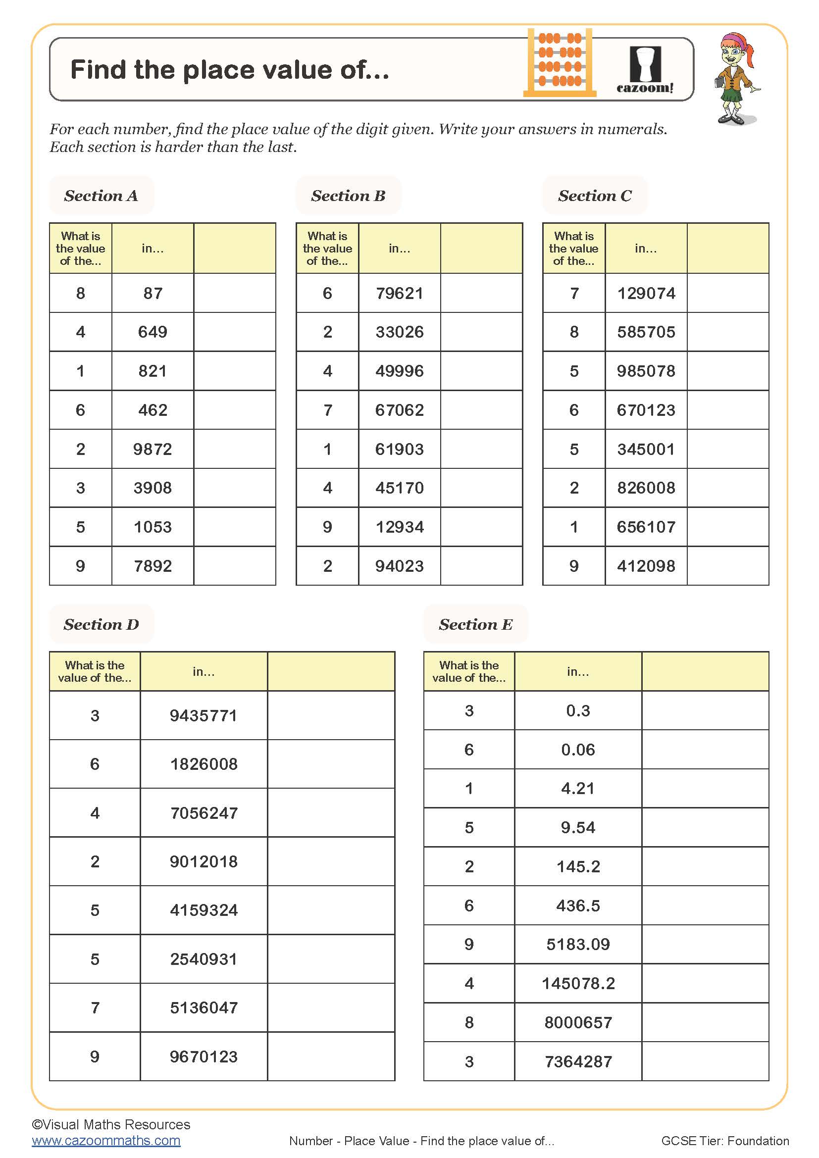 Preview of Finding Place Value