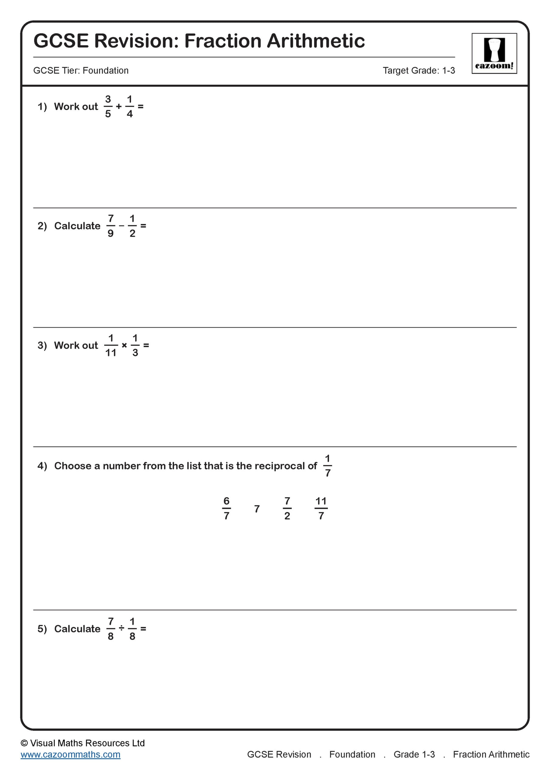 Preview of Fraction Arithemtic