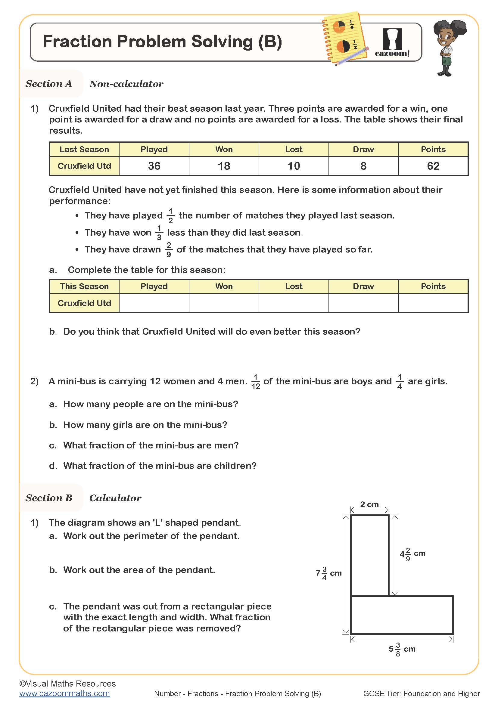Preview of Fraction Problem Solving (B)