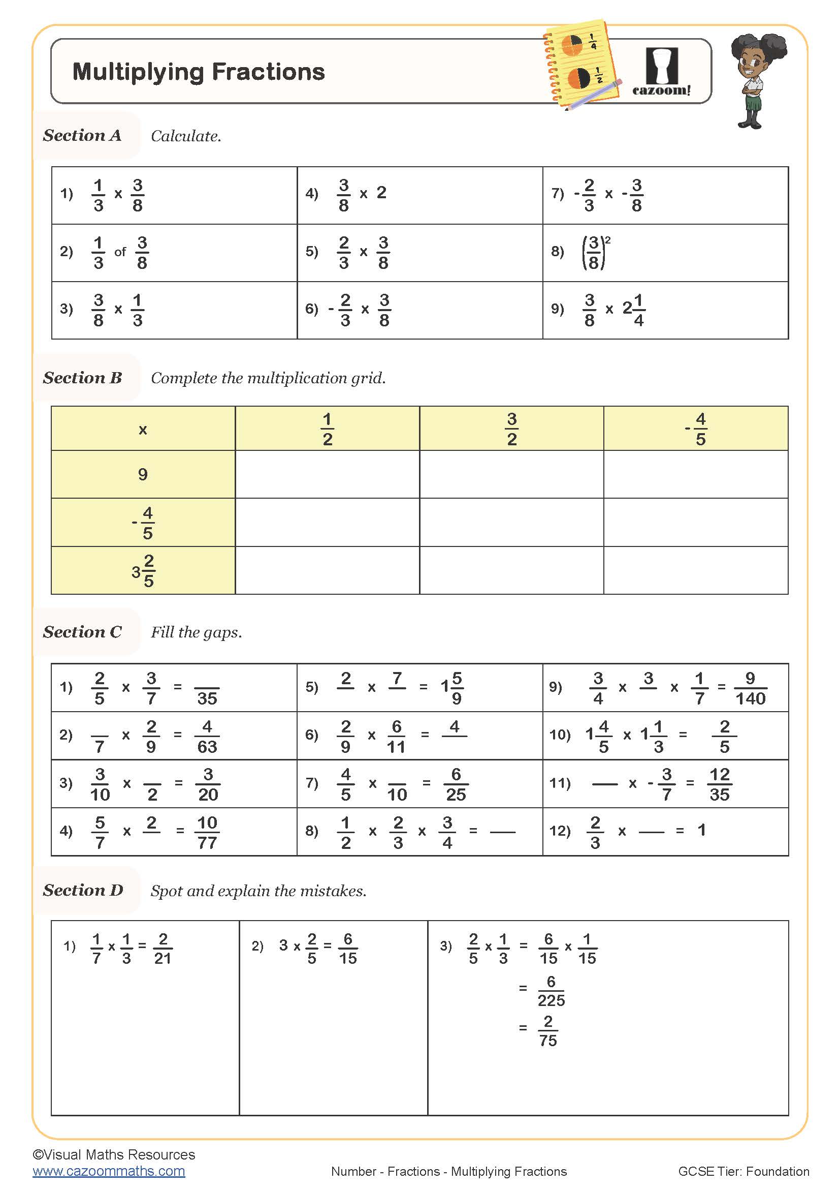 Preview of Multiplying Fractions